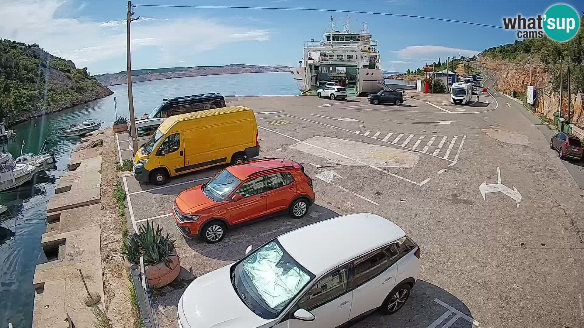 Webcam Prizna ferry port to Pag island
