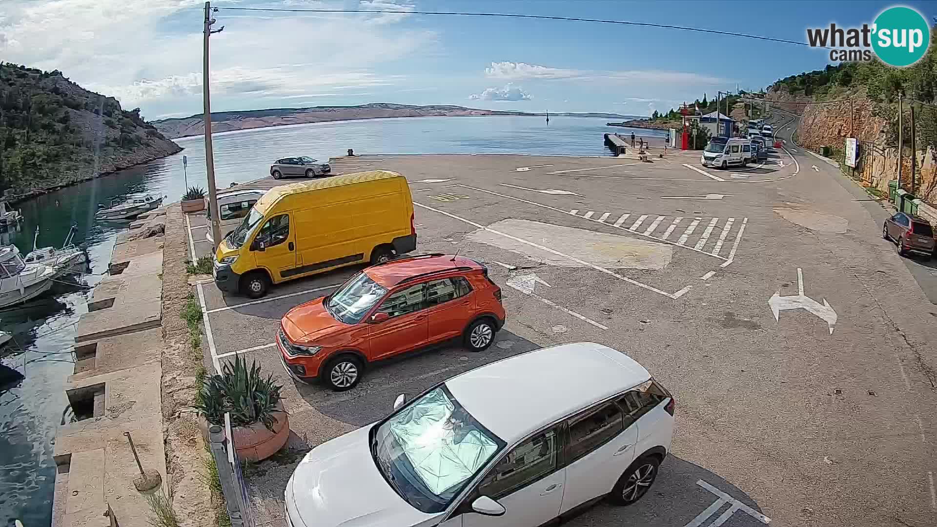 Webcam port de ferry de Prizna – vers l’île de Pag