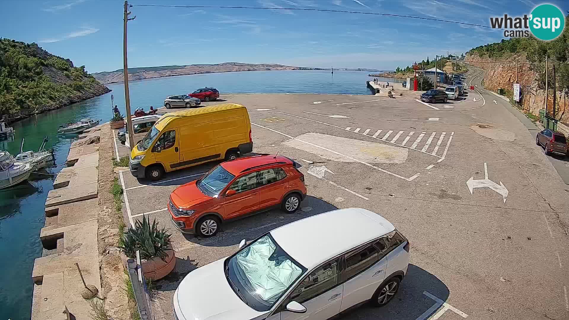 Webcam Prizna ferry port to Pag island