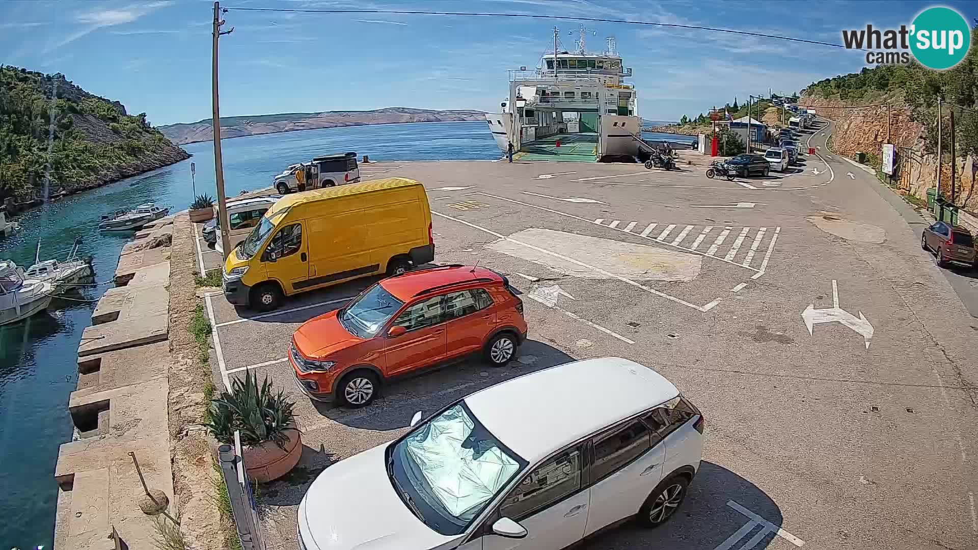Webcam Fährhafen Prizna – zur Insel Pag