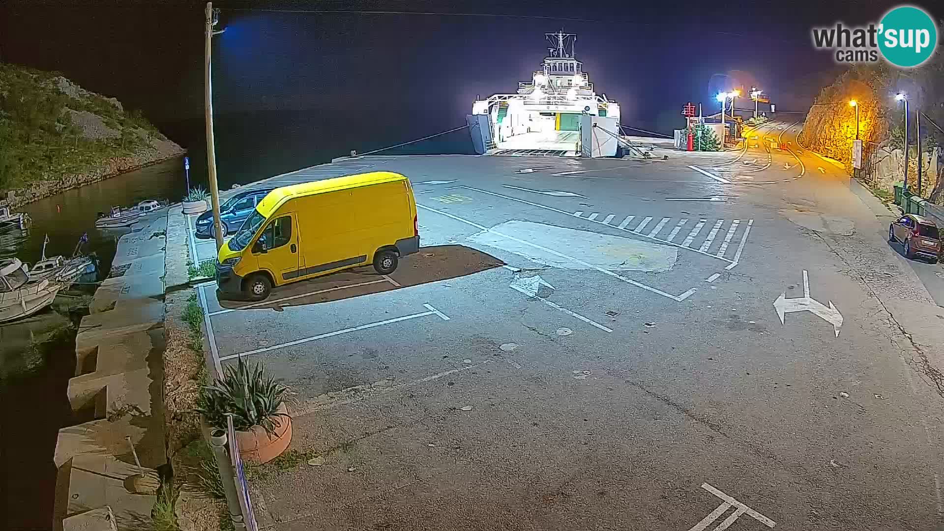 Webcam port de ferry de Prizna – vers l’île de Pag
