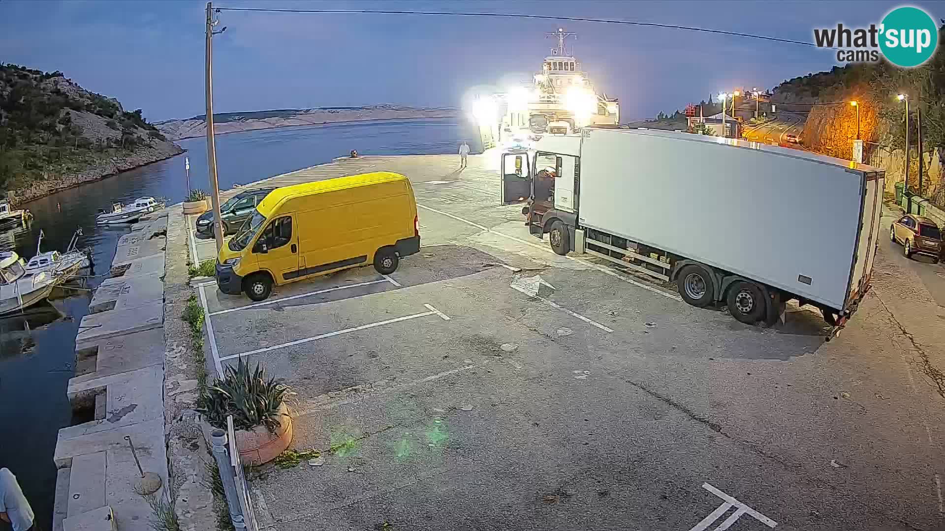 Webcam port de ferry de Prizna – vers l’île de Pag
