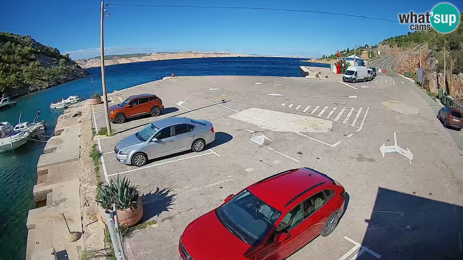 Webcam Fährhafen Prizna – zur Insel Pag