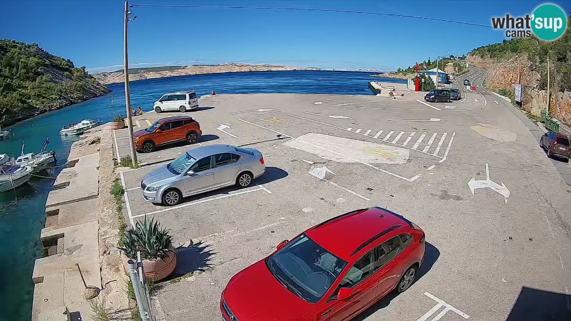 Webcam Prizna ferry port to Pag island