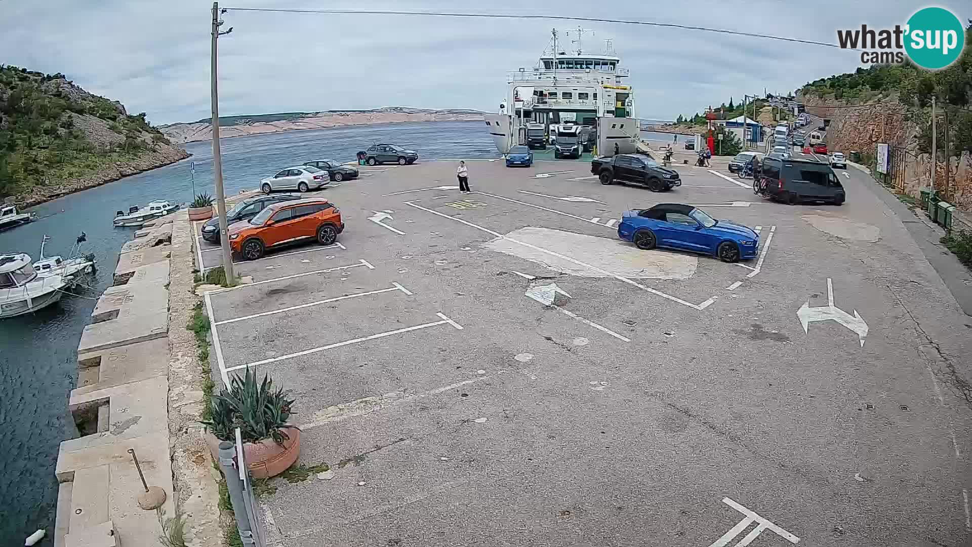 Webcam Prizna ferry port to Pag island