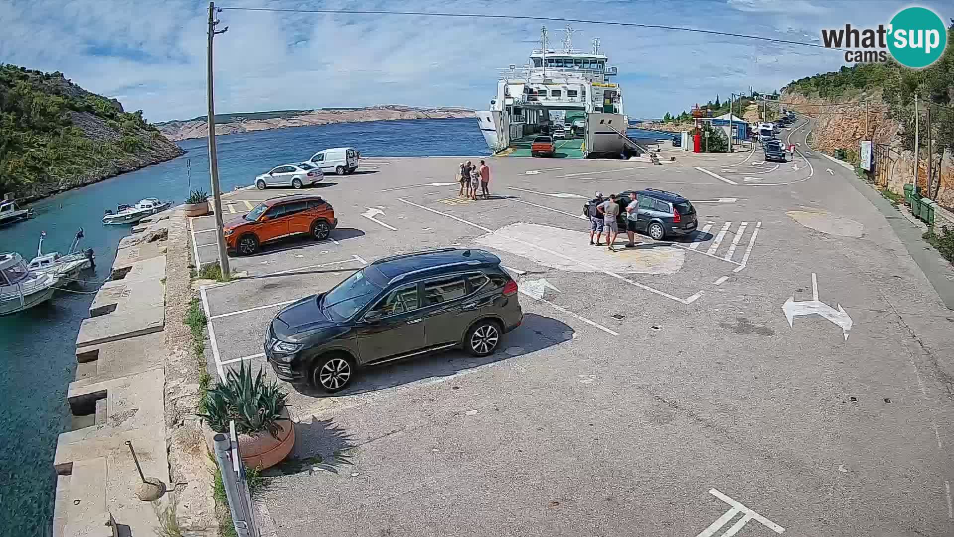 Webcam Prizna ferry port to Pag island