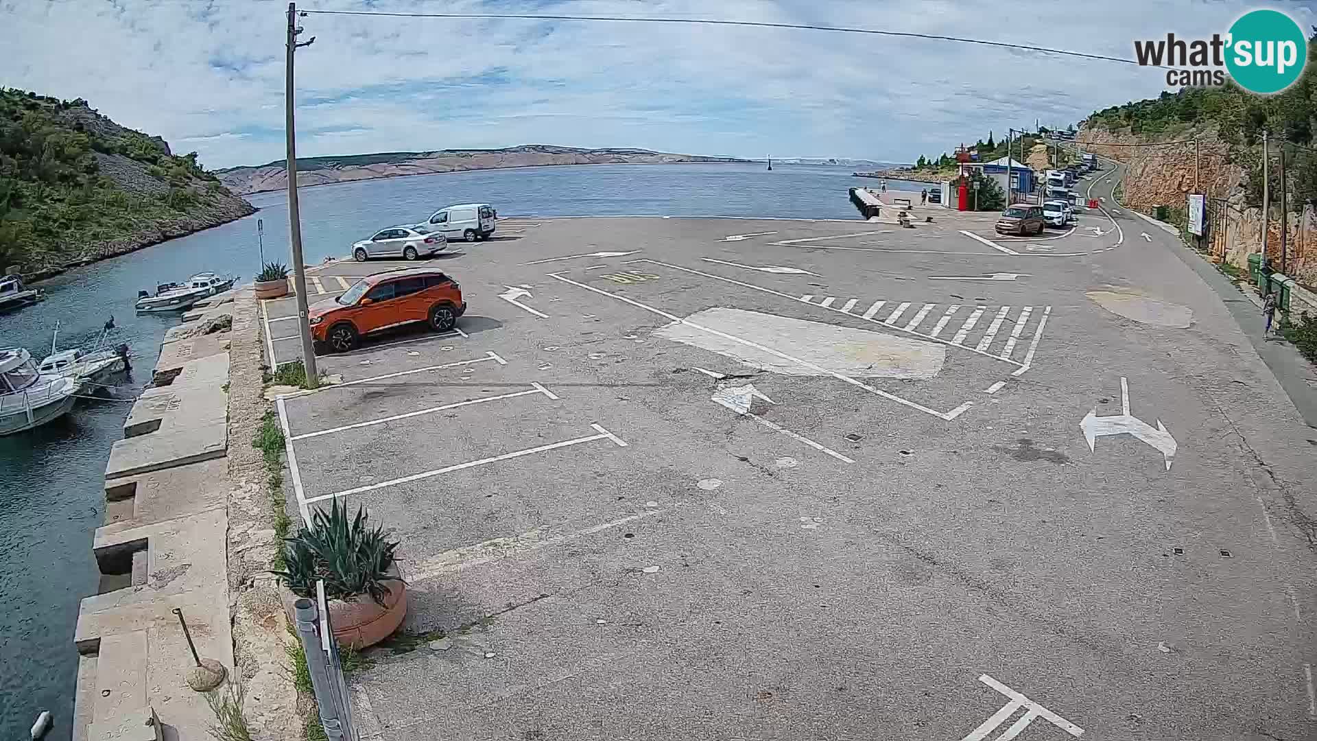 Webcam Prizna ferry port to Pag island