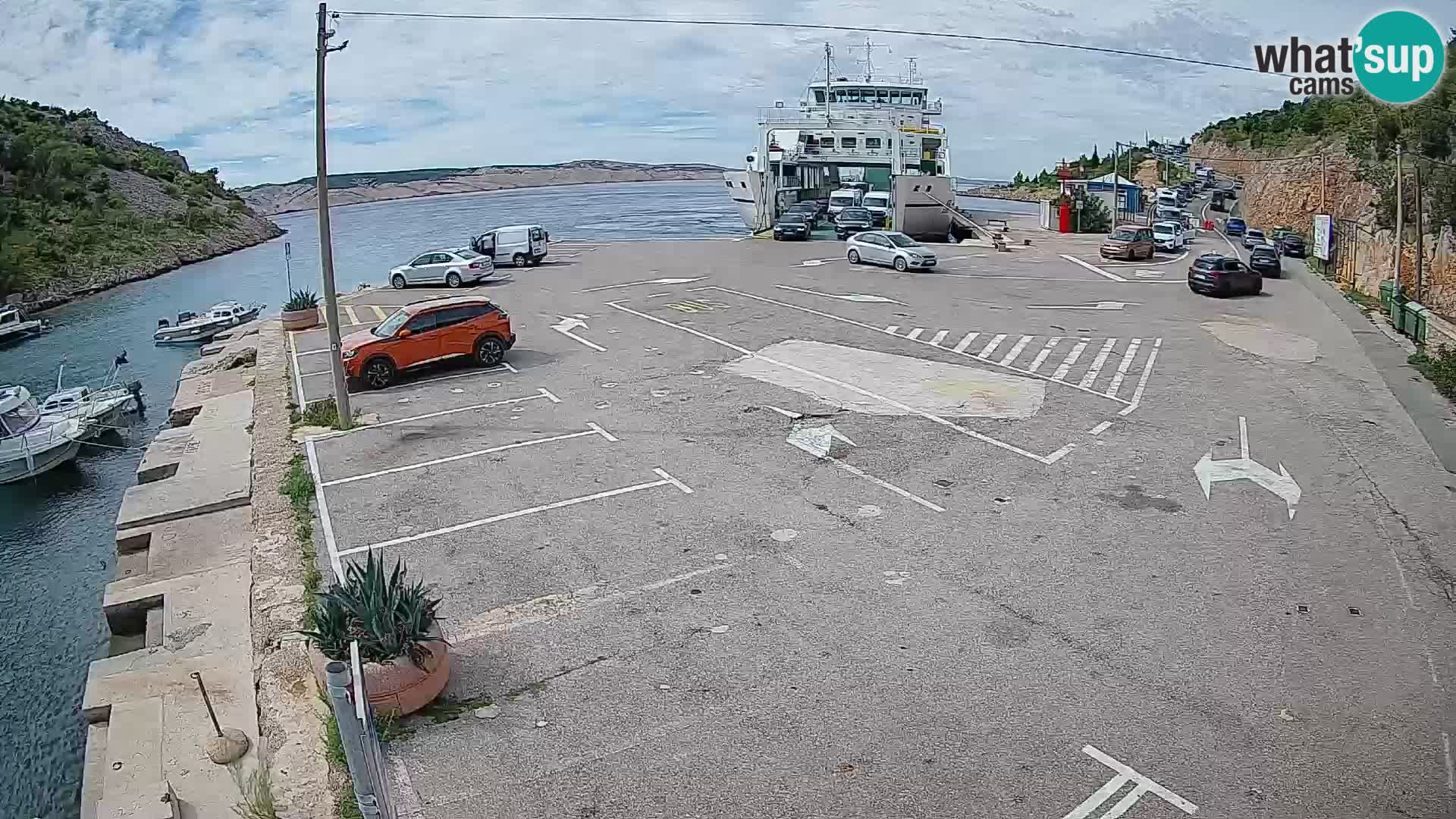 Webcam Prizna ferry port to Pag island