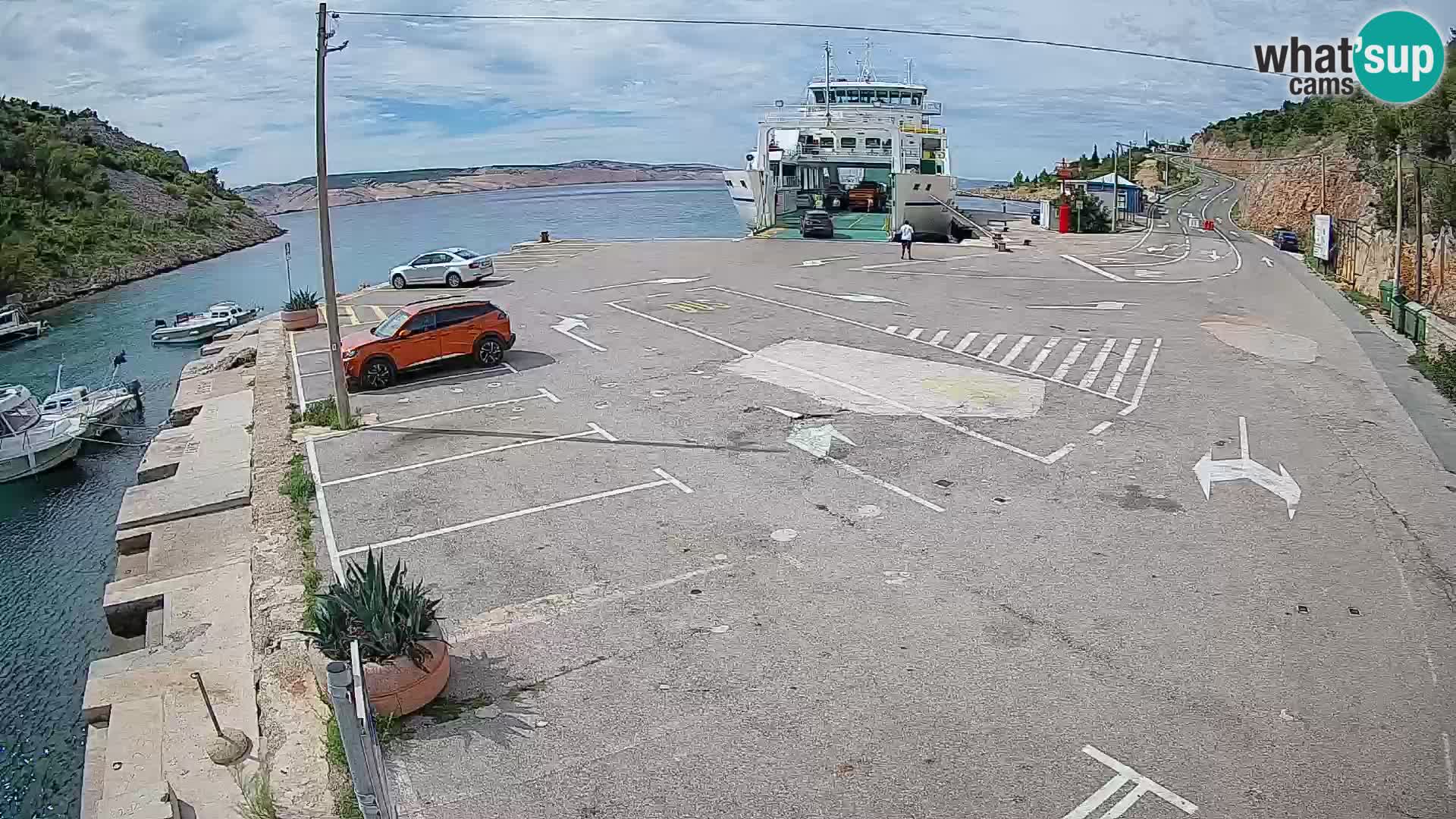 Webcam Prizna ferry port to Pag island