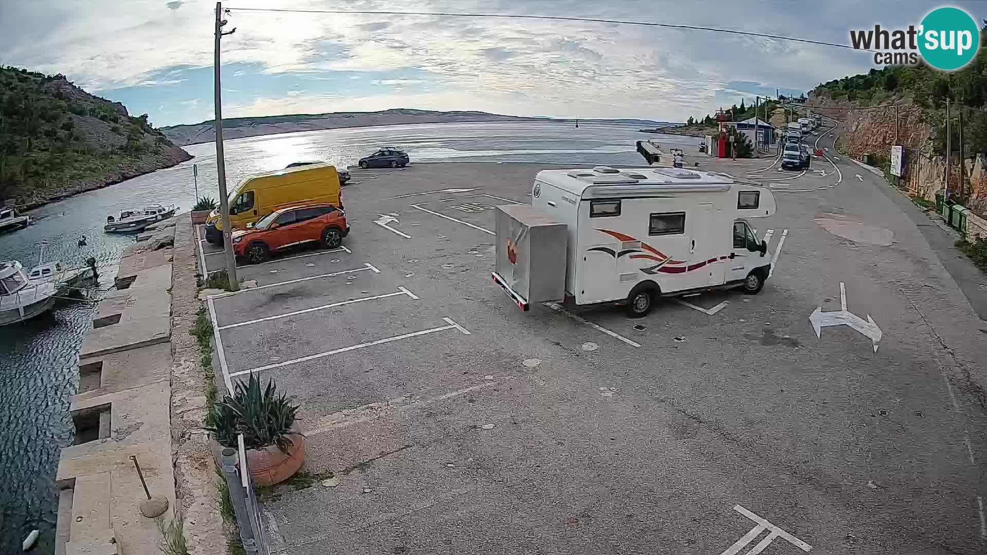 Webcam Fährhafen Prizna – zur Insel Pag