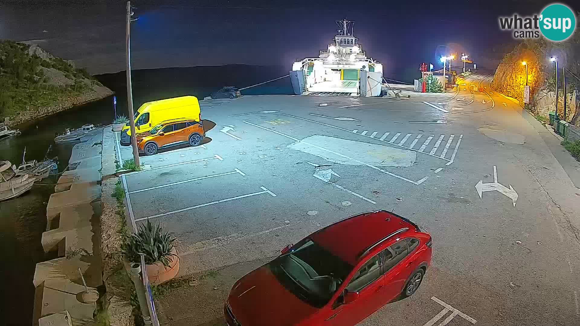 Webcam Prizna ferry port to Pag island