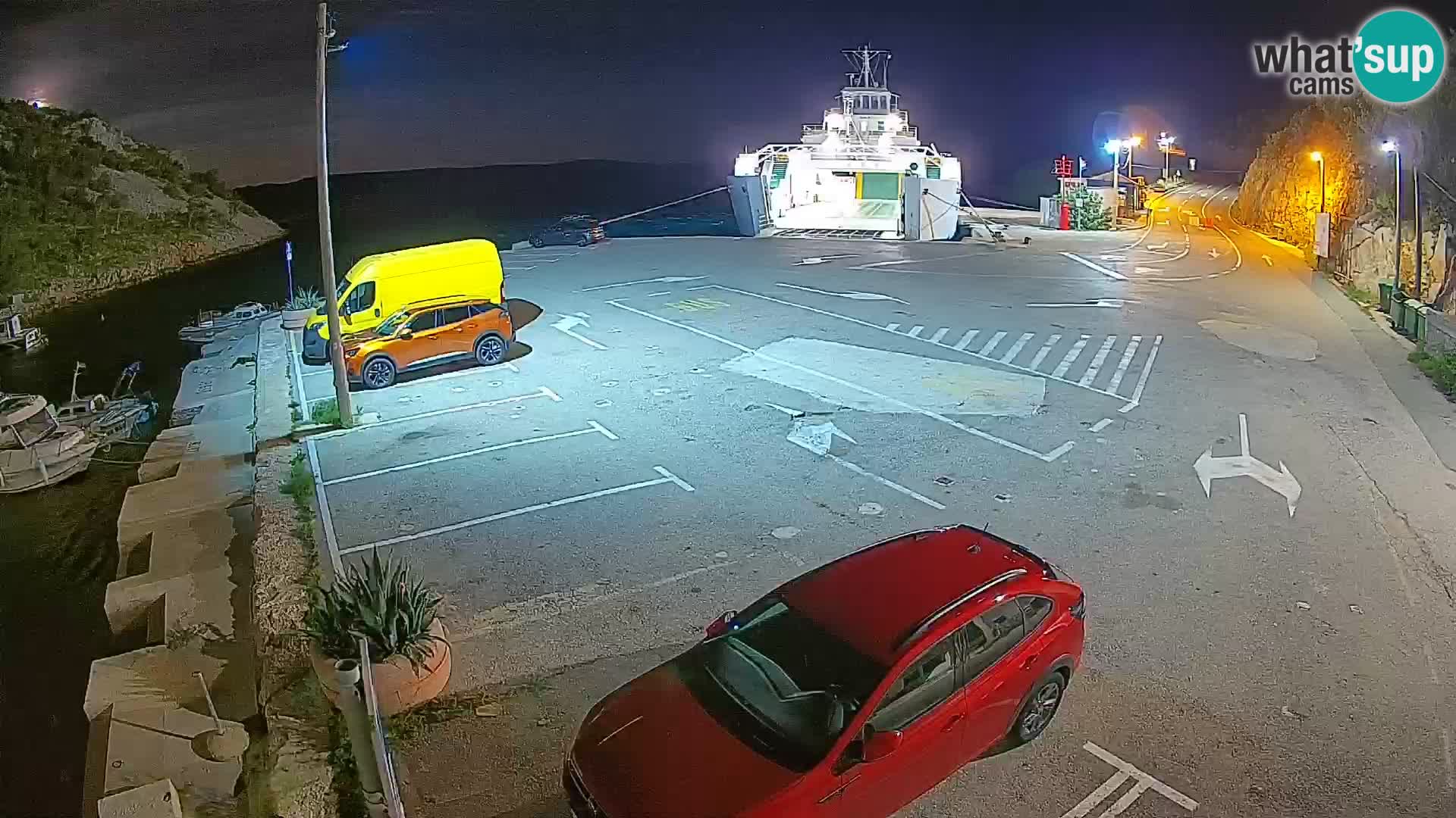 Webcam port de ferry de Prizna – vers l’île de Pag