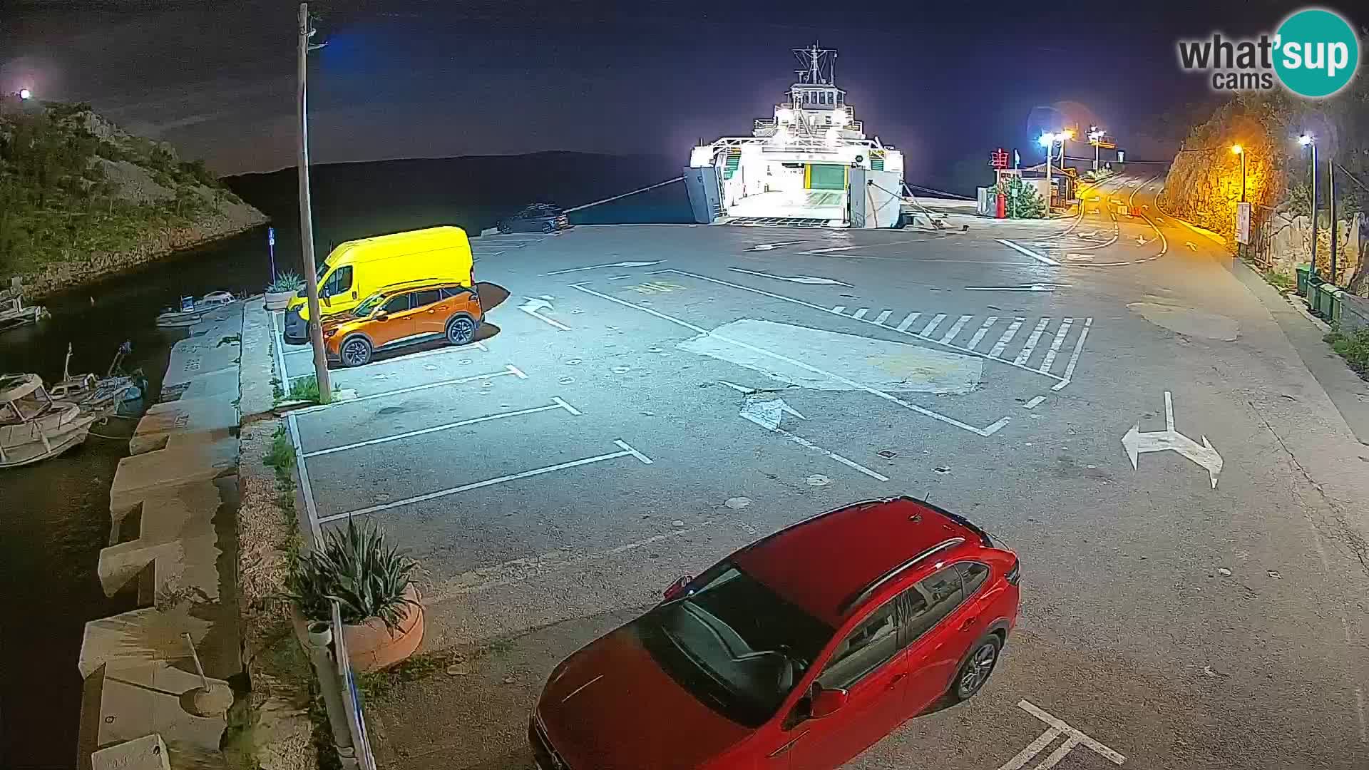 Webcam port de ferry de Prizna – vers l’île de Pag