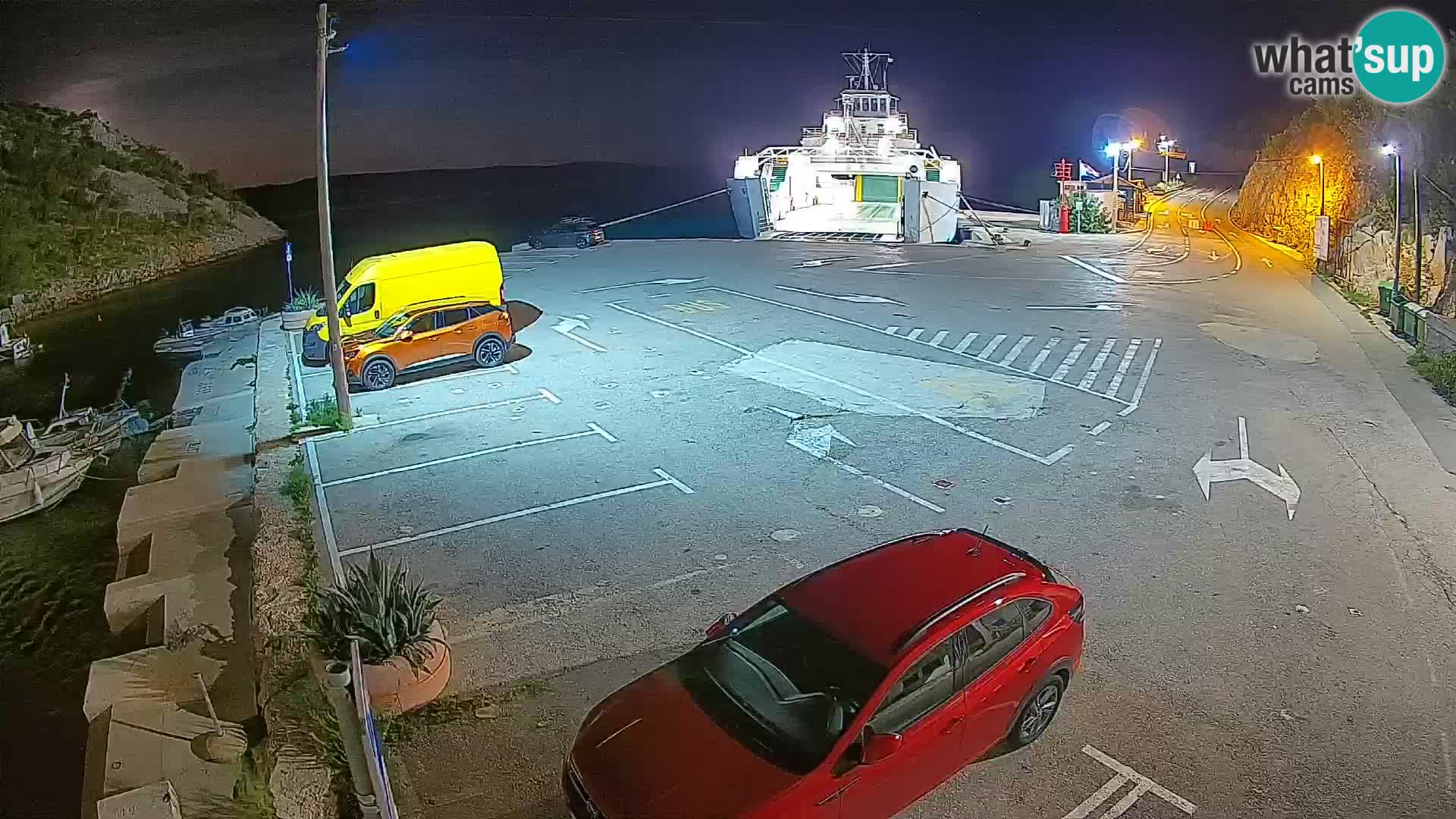 Webcam port de ferry de Prizna – vers l’île de Pag