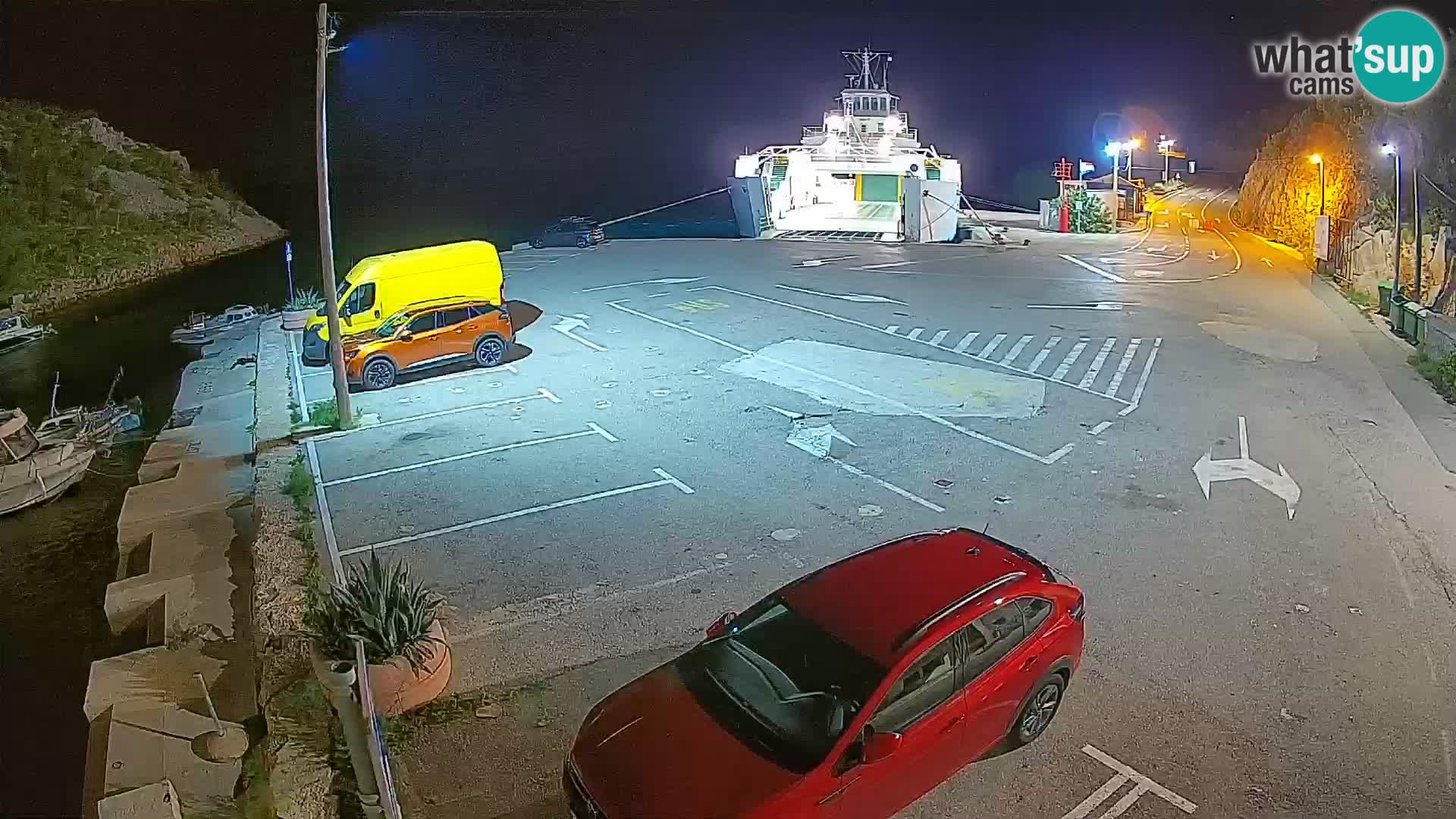 Webcam Prizna ferry port to Pag island