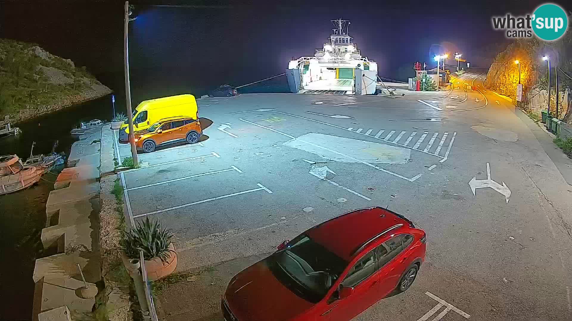 Webcam Prizna ferry port to Pag island