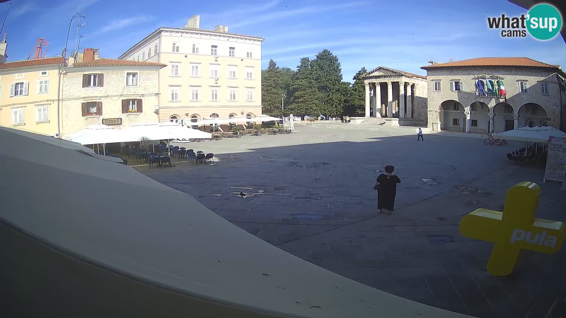 Pula webcam – Forum-Platz und Augustus-Tempel