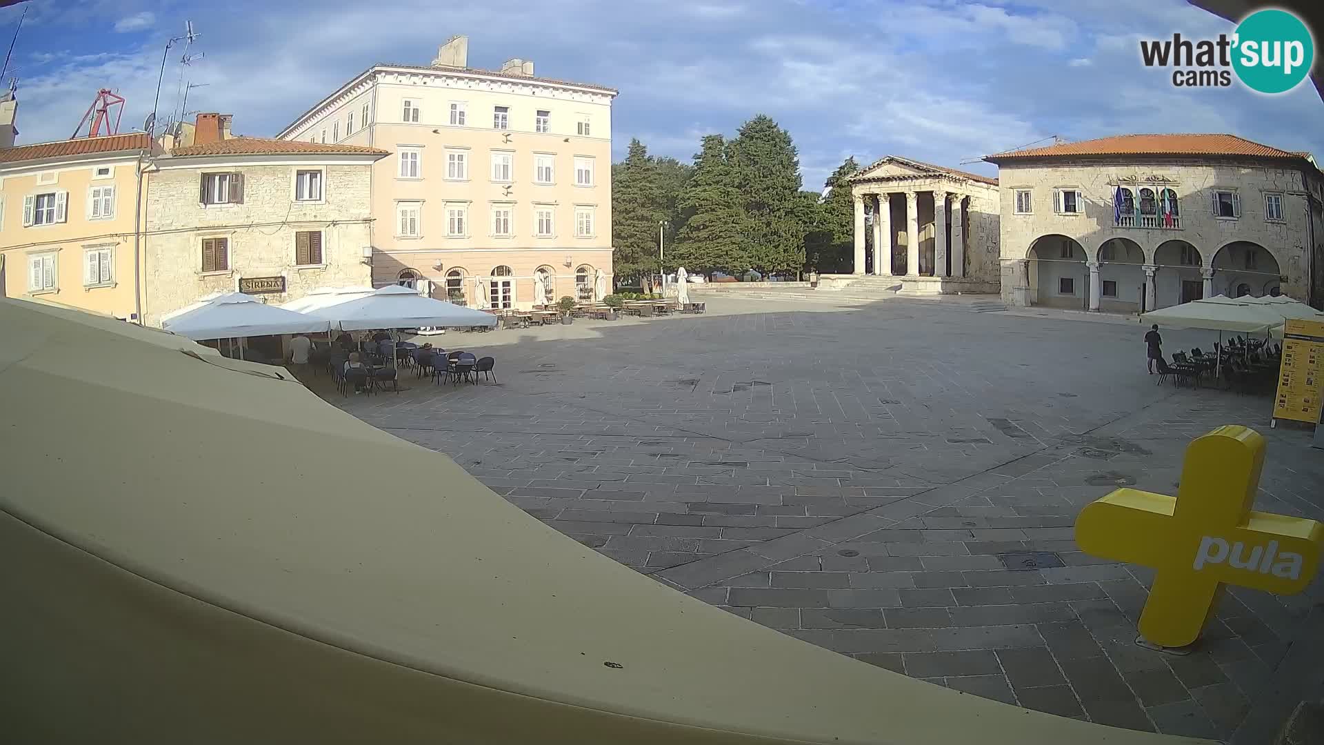 Pula webcam – Forum-Platz und Augustus-Tempel