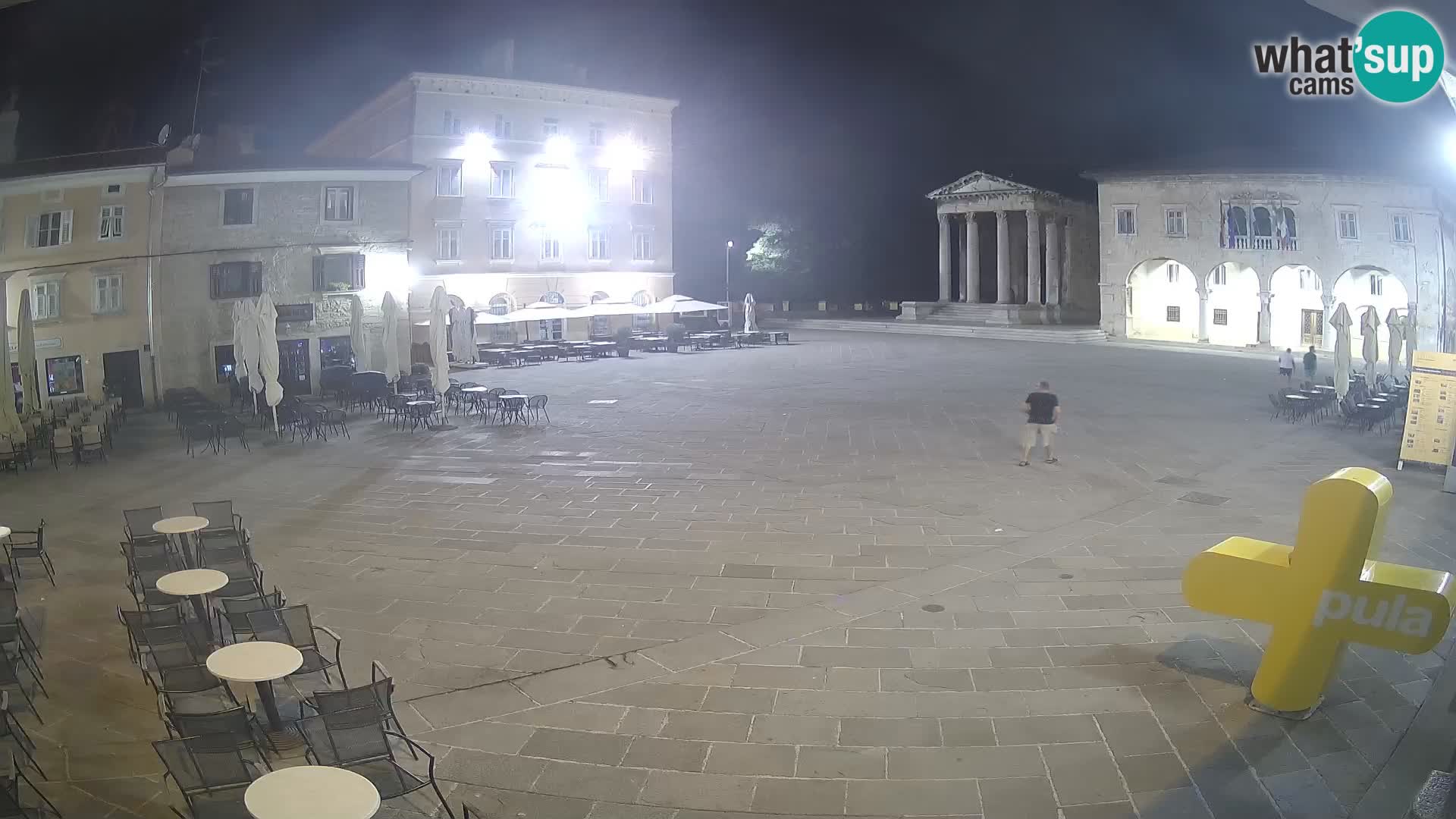 Pula webcam – Forum-Platz und Augustus-Tempel