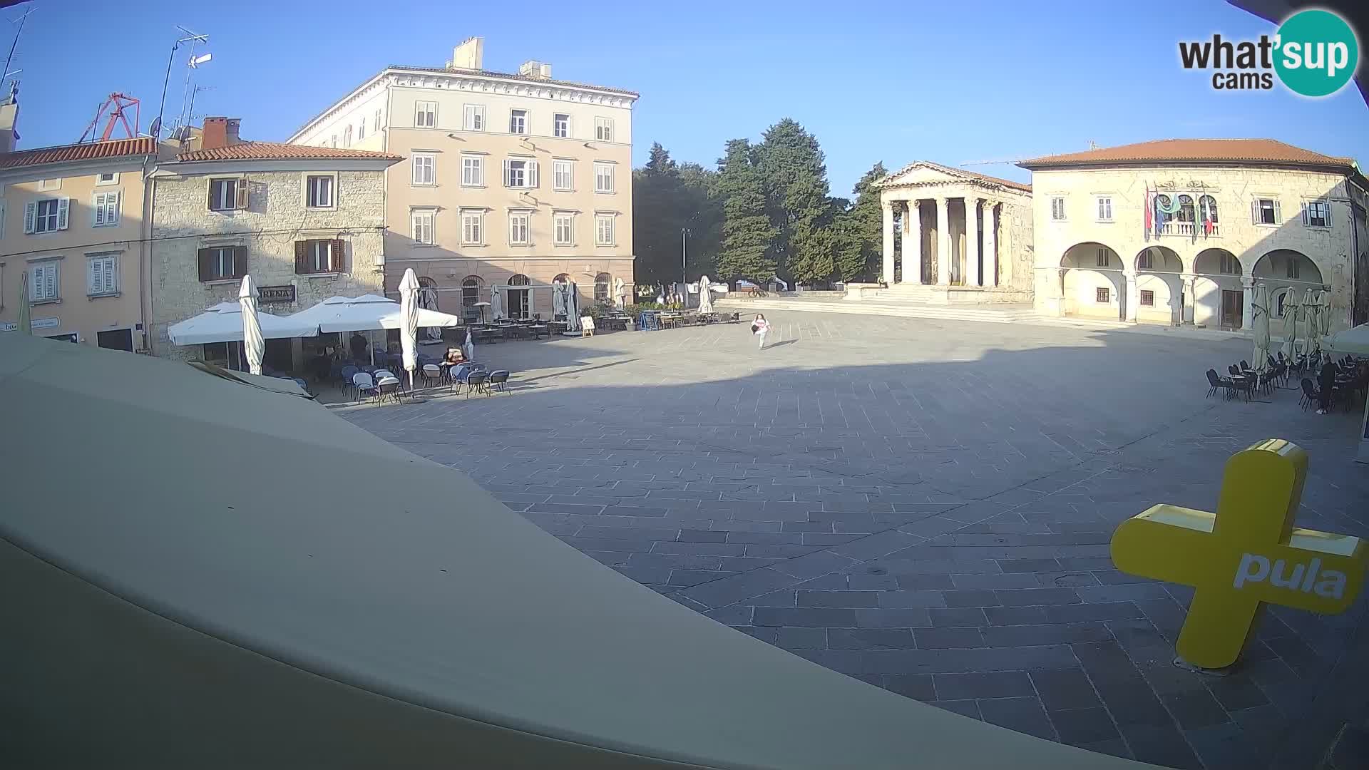 Pula webcam – Forum-Platz und Augustus-Tempel