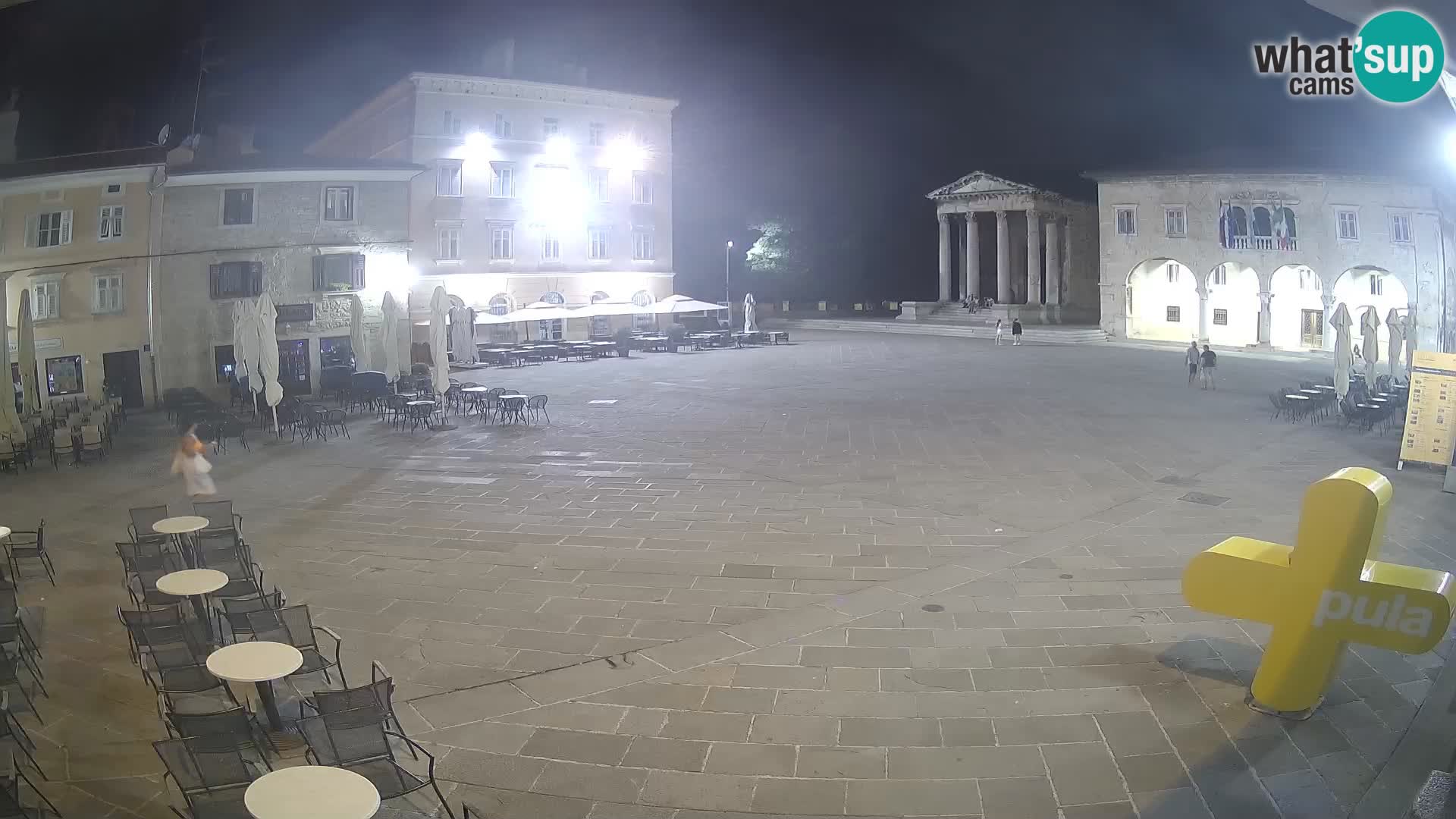 Pula webcam – Forum-Platz und Augustus-Tempel