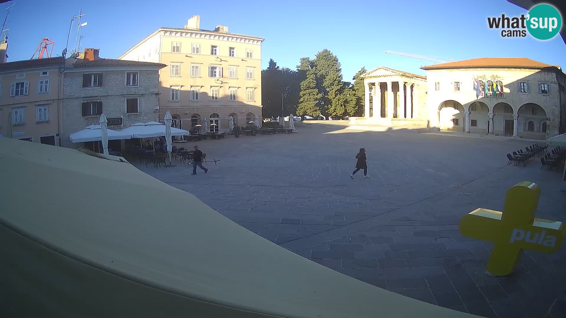 Pula webcam – Forum-Platz und Augustus-Tempel