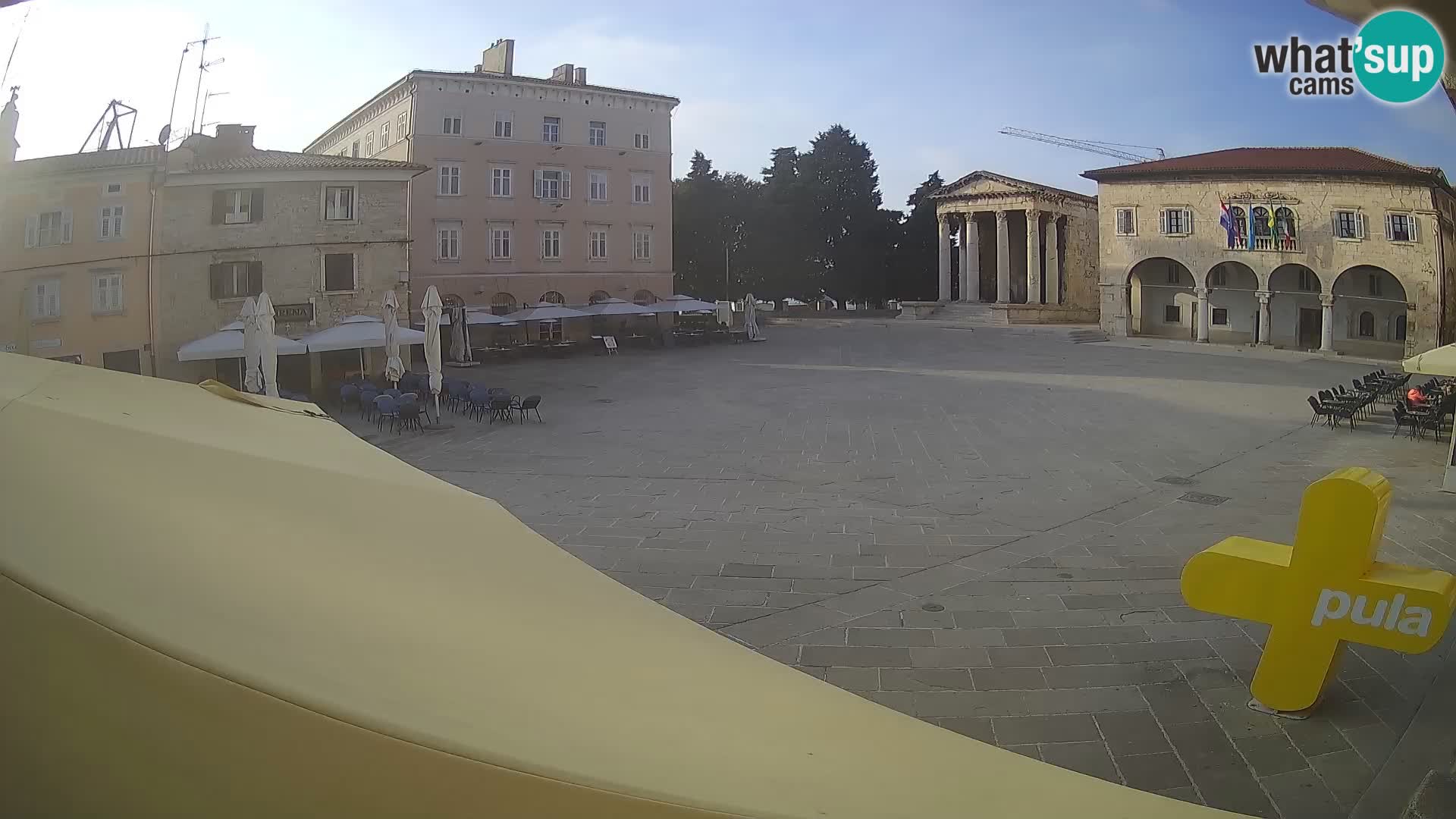 Pula webcam – Forum-Platz und Augustus-Tempel