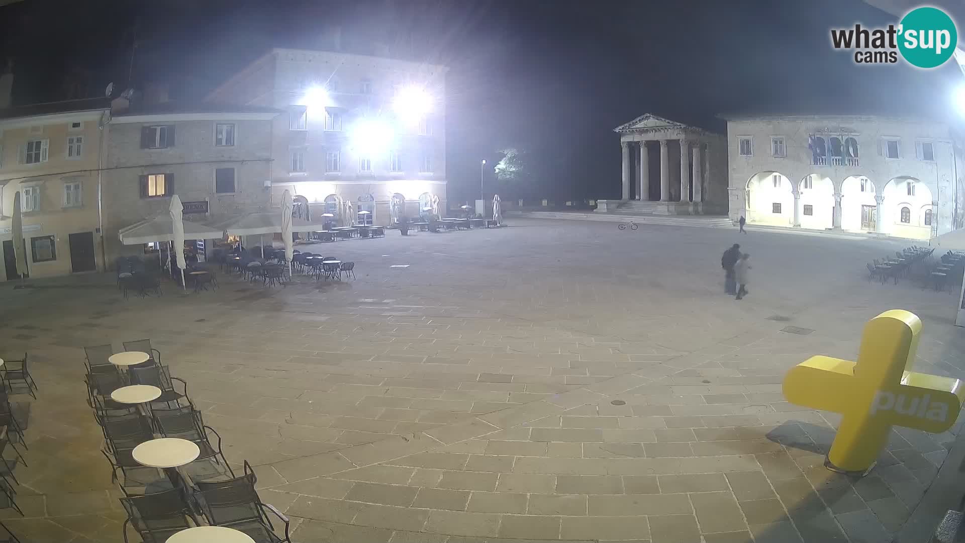 Pula webcam – Forum-Platz und Augustus-Tempel