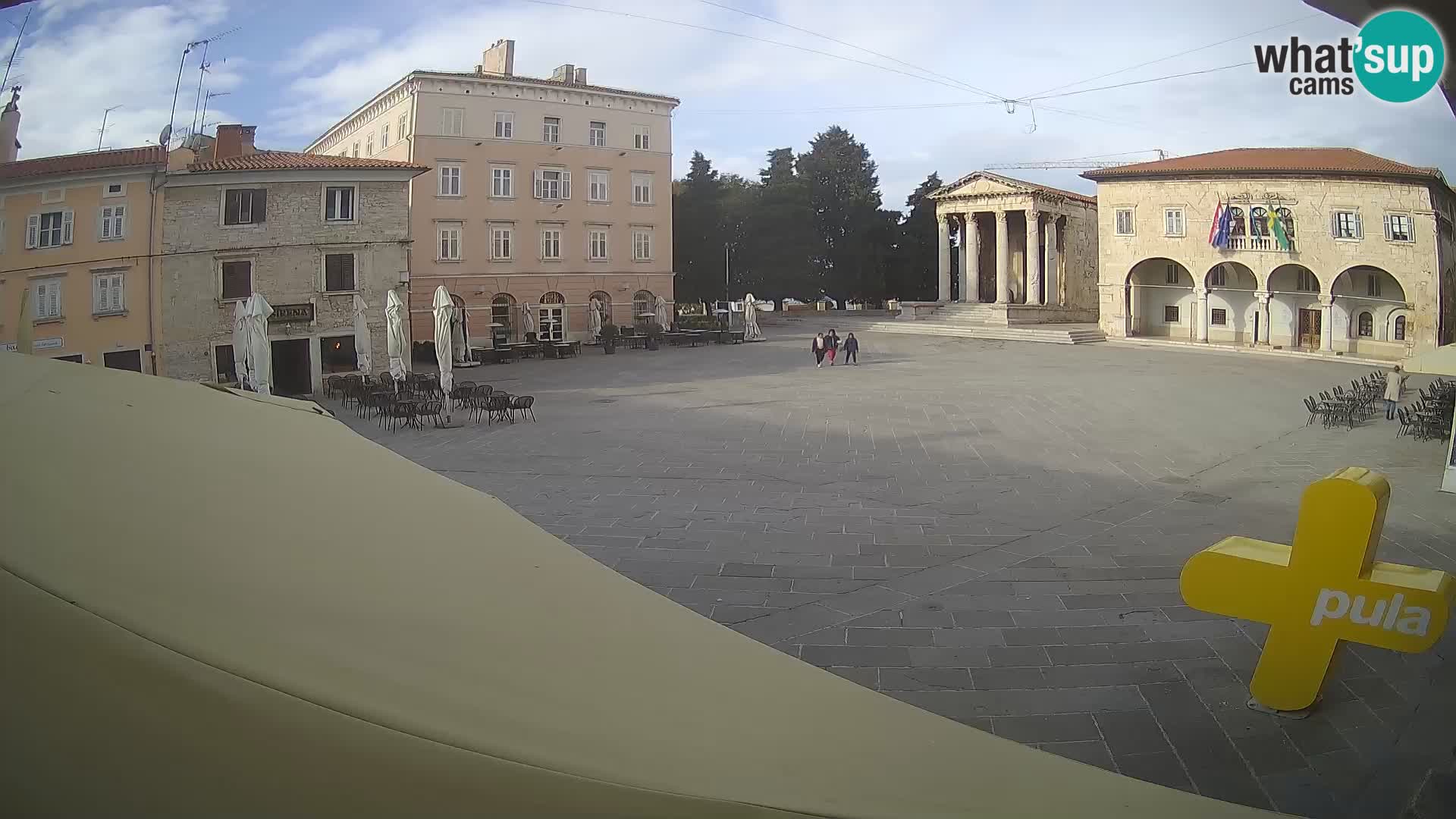 Pula webcam – Forum-Platz und Augustus-Tempel