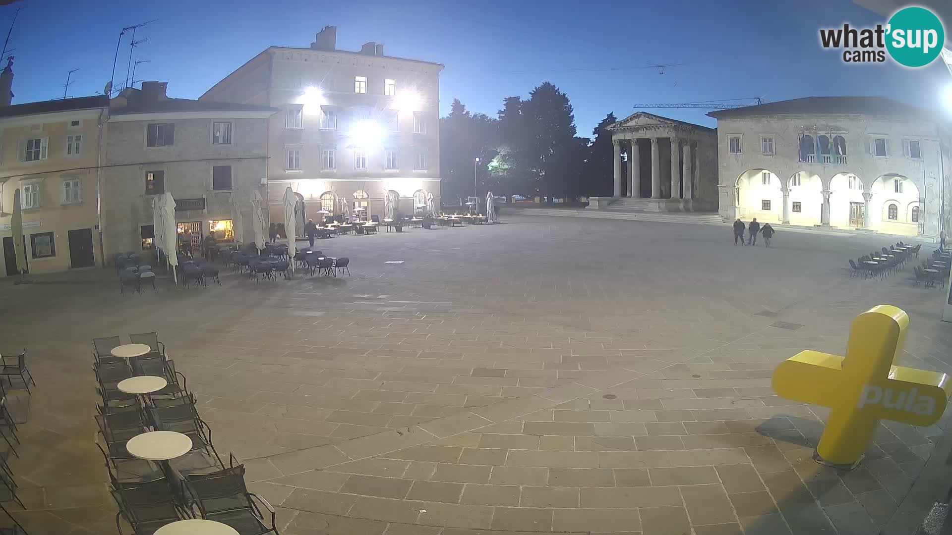 Pula webcam – Forum-Platz und Augustus-Tempel