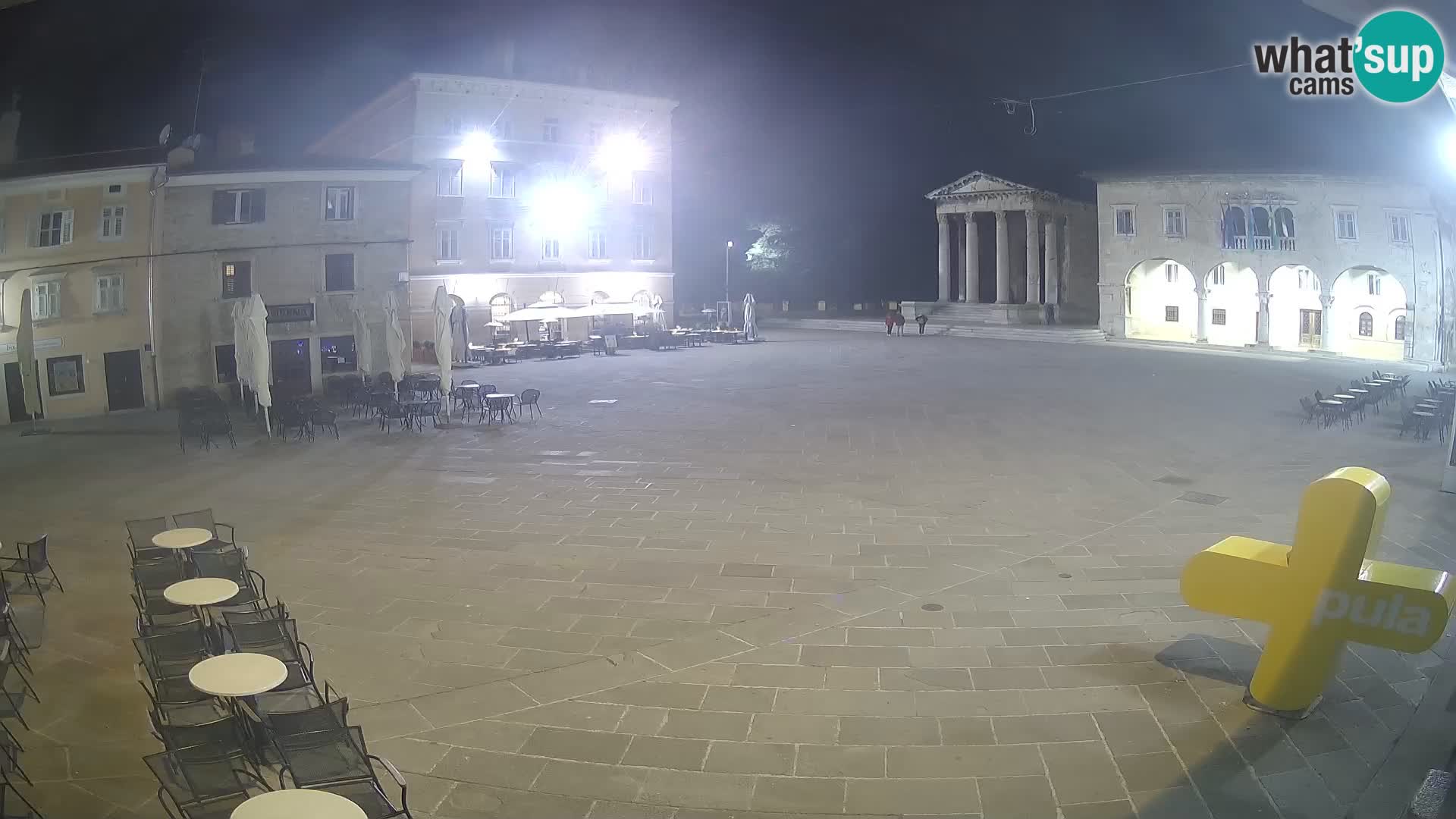 Pula webcam – Forum-Platz und Augustus-Tempel