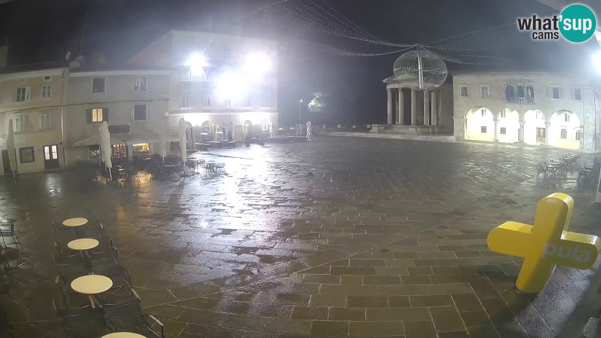 Pula webcam – Forum-Platz und Augustus-Tempel