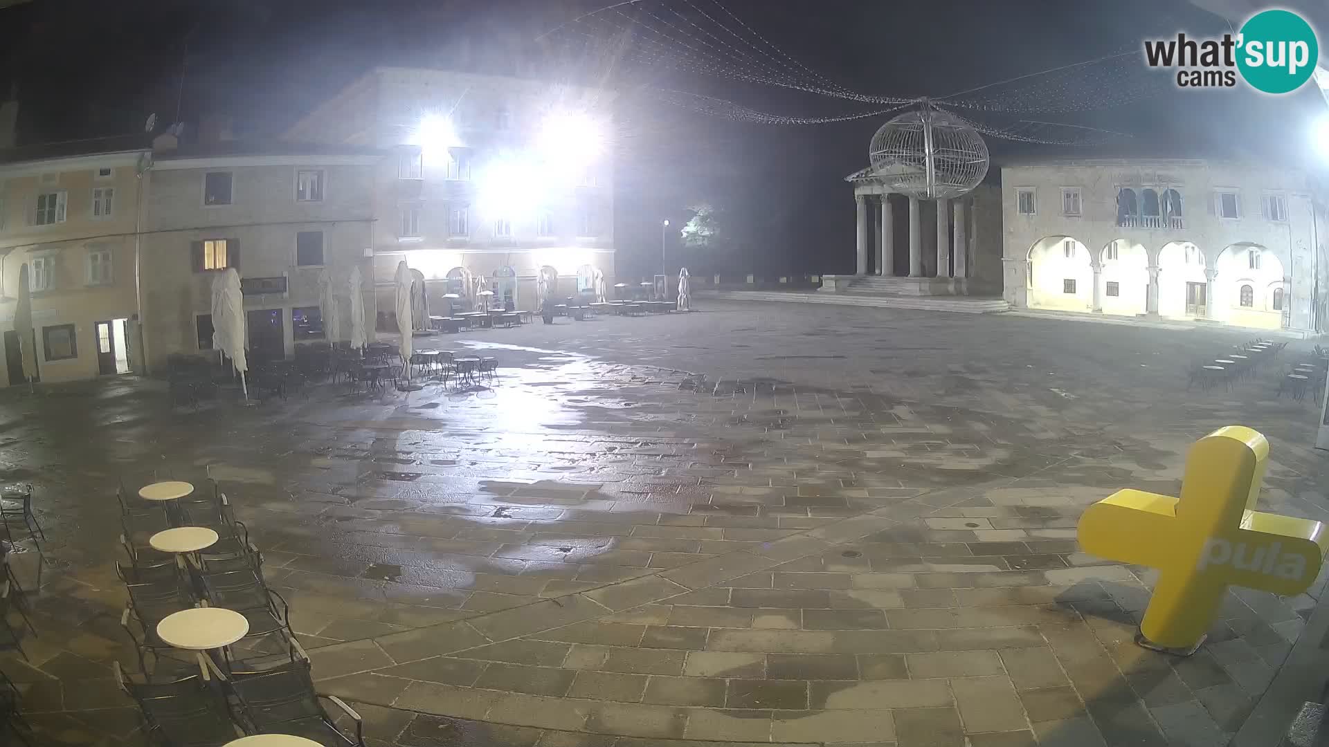 Pula webcam – Forum-Platz und Augustus-Tempel