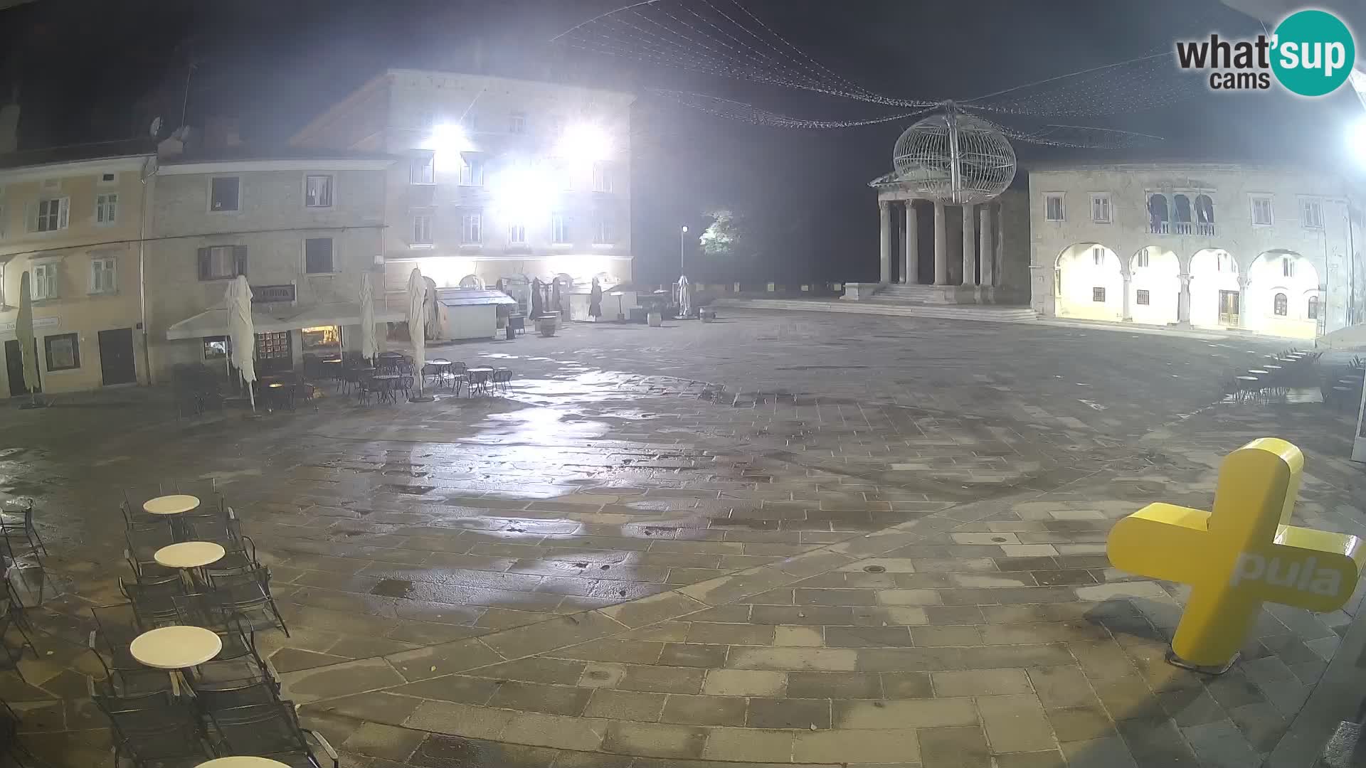 Pula webcam – Forum-Platz und Augustus-Tempel