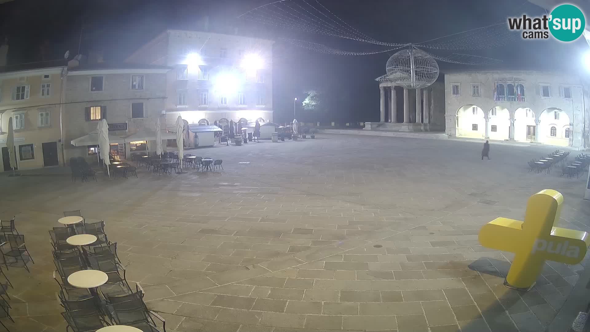 Pula webcam – Forum-Platz und Augustus-Tempel