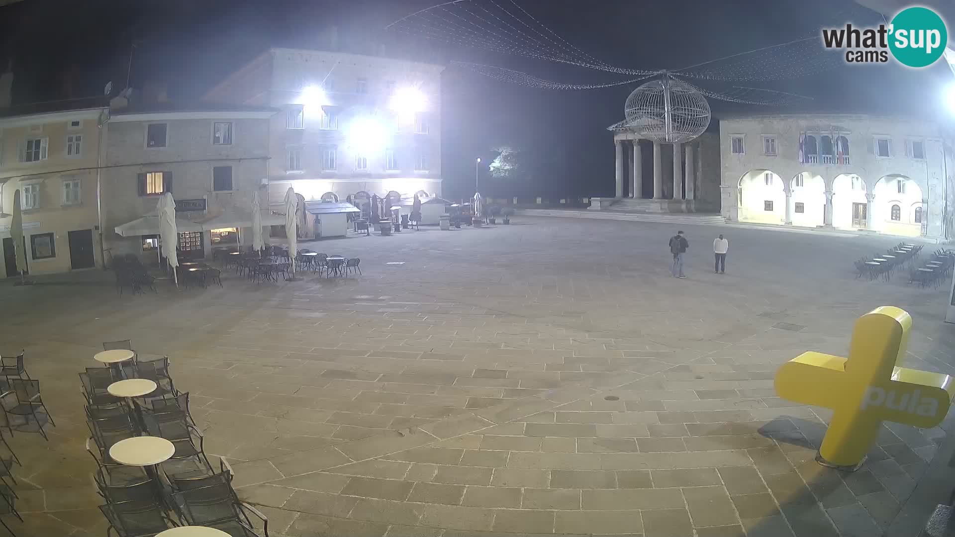 Pula webcam – Forum-Platz und Augustus-Tempel