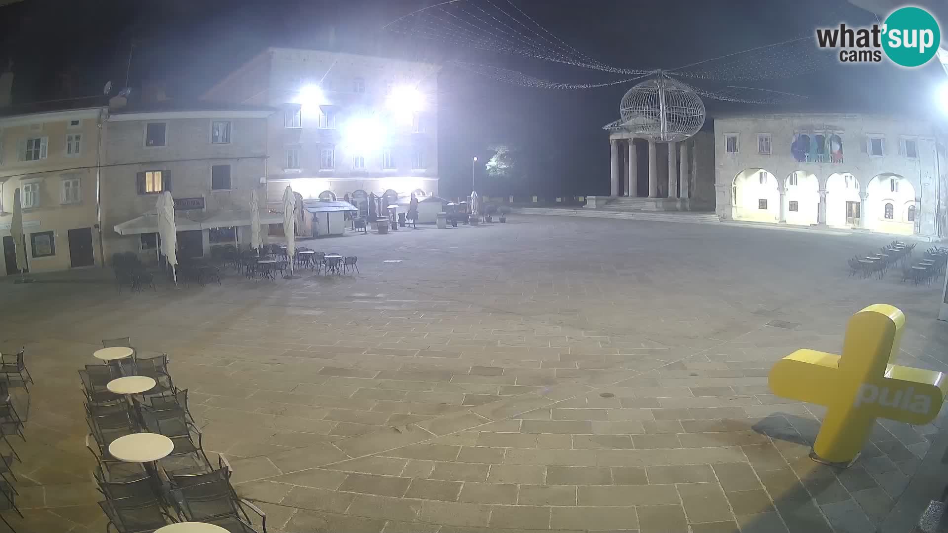 Pula webcam – Forum-Platz und Augustus-Tempel