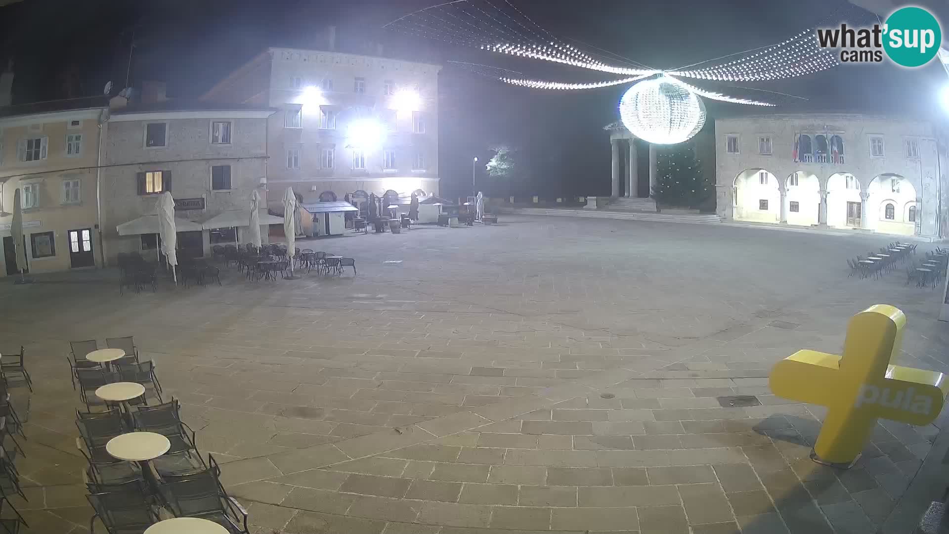 Pula webcam – Forum-Platz und Augustus-Tempel