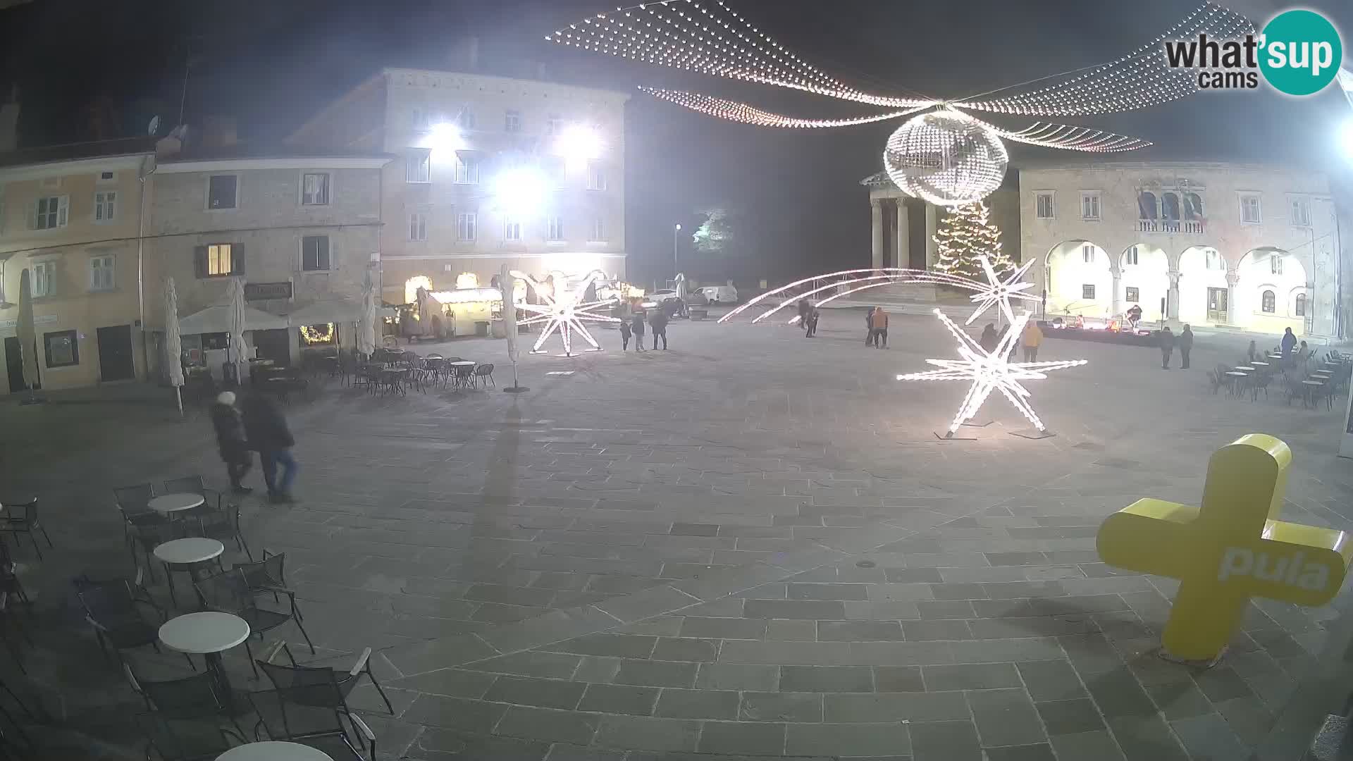 Pula webcam – Forum-Platz und Augustus-Tempel