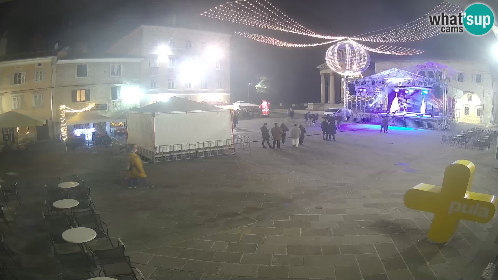 Pula webcam – Forum-Platz und Augustus-Tempel