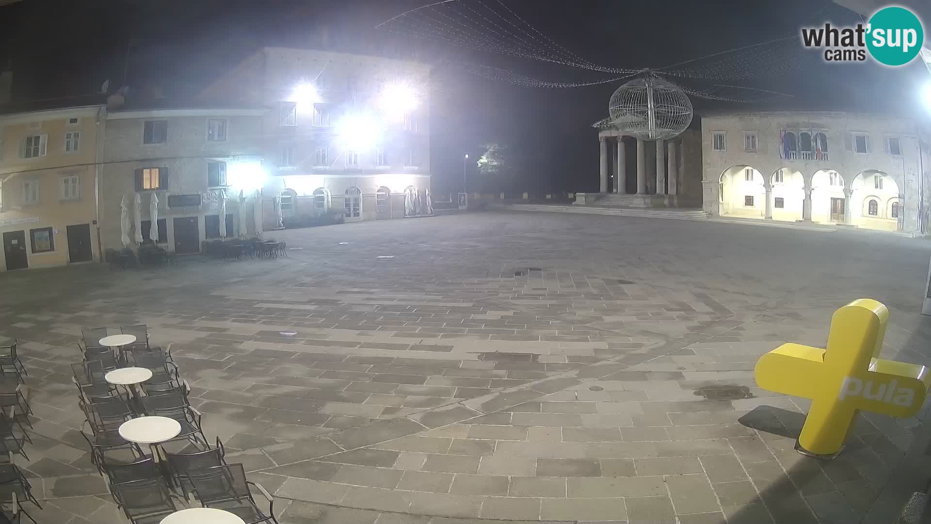 Pula webcam – Forum-Platz und Augustus-Tempel