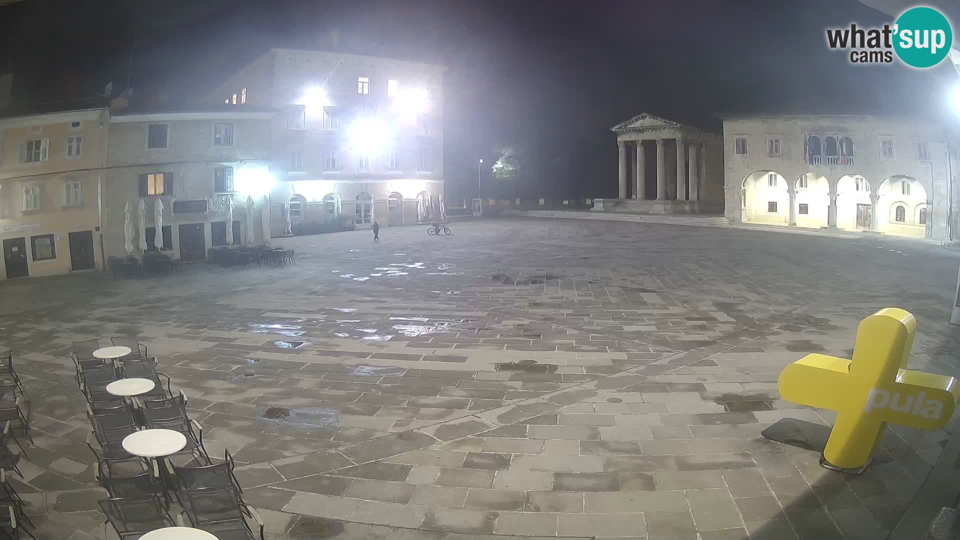 Pula webcam – Forum-Platz und Augustus-Tempel