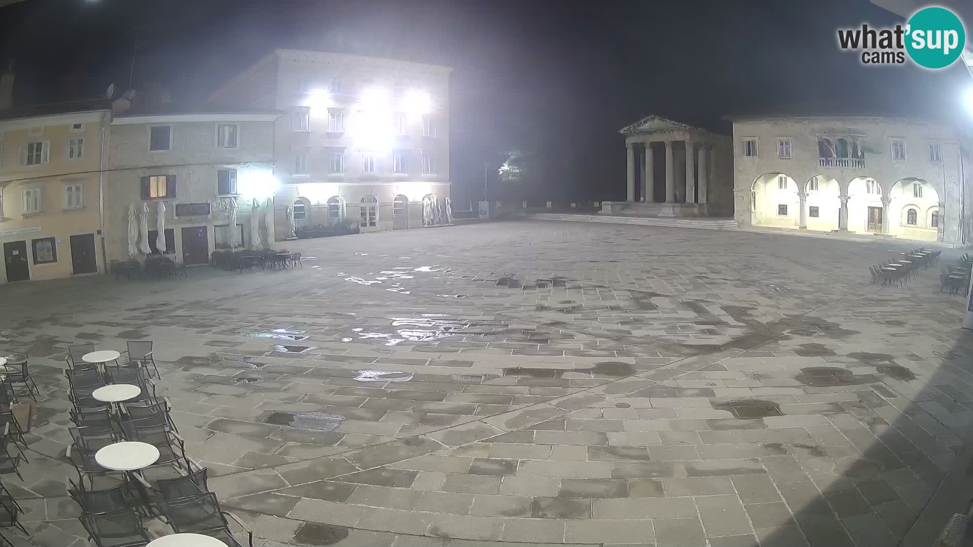 Pula webcam – Forum-Platz und Augustus-Tempel