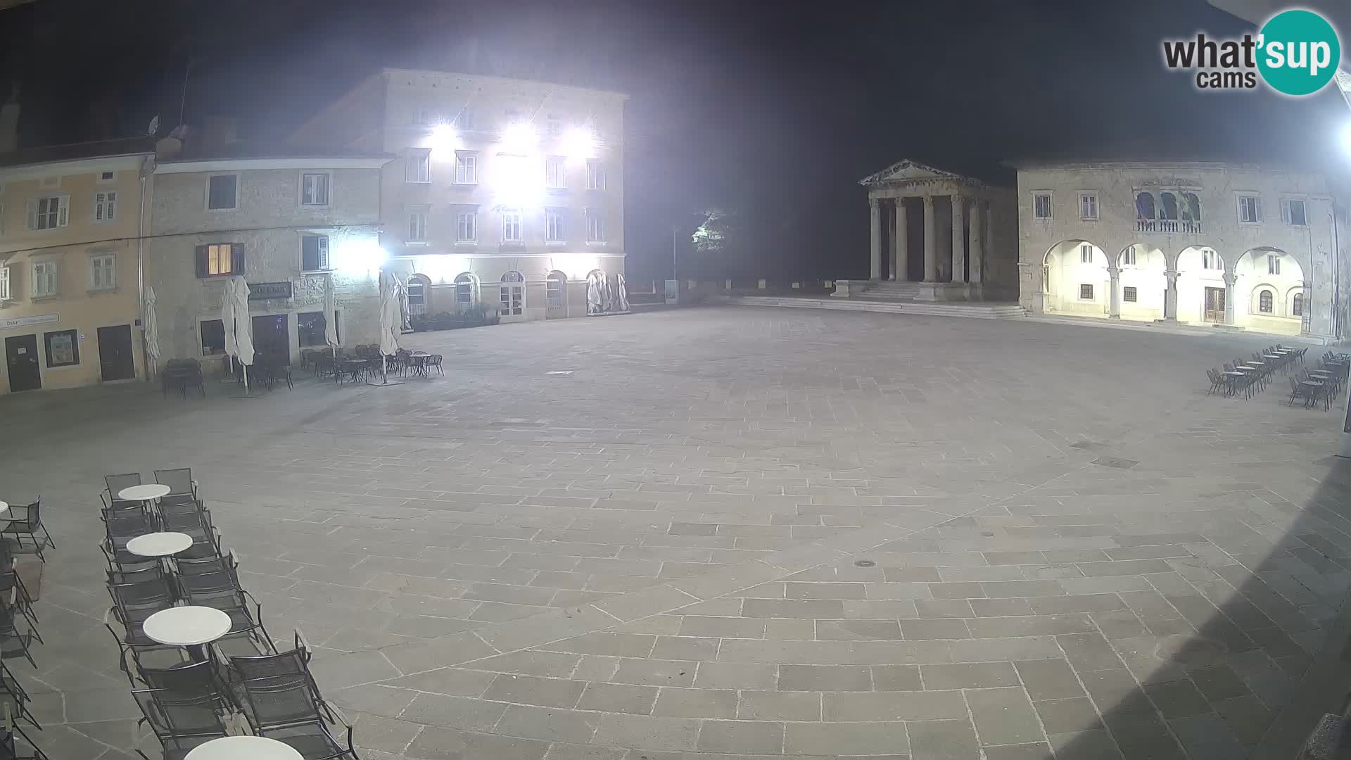 Pula webcam – Forum-Platz und Augustus-Tempel