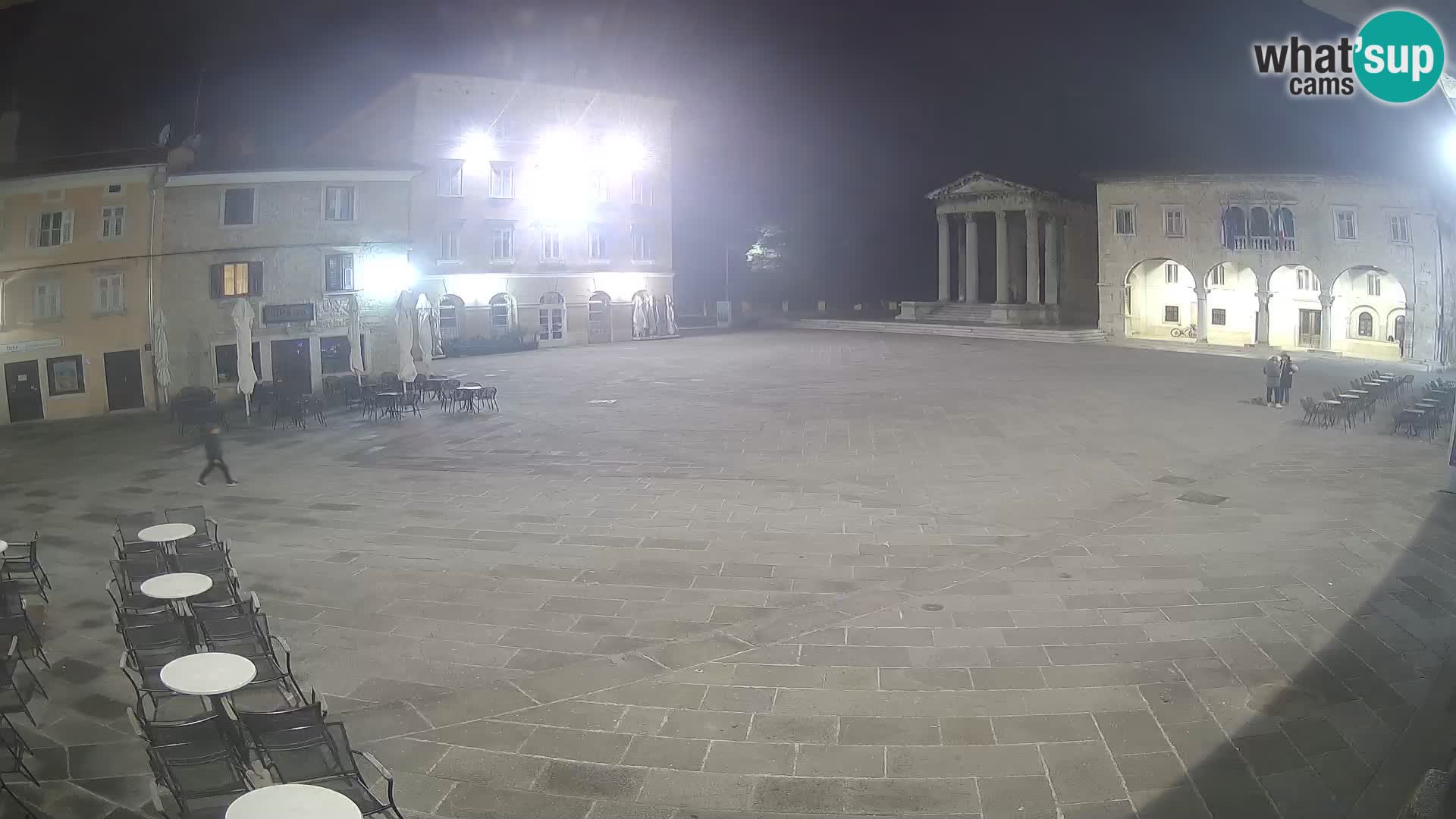 Pula – Live view of the Forum and the Tample of Augustus