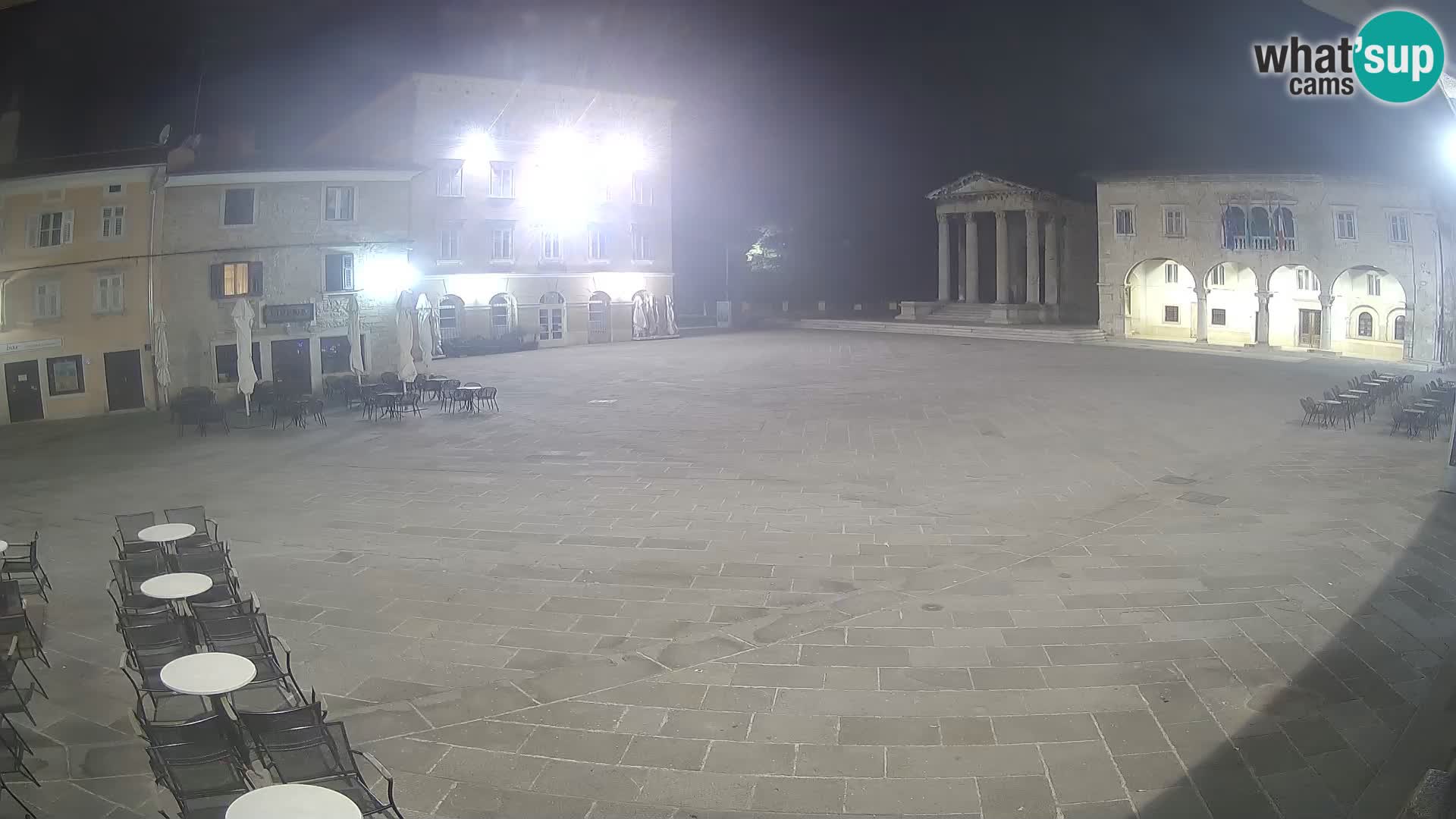 Pula webcam – Forum-Platz und Augustus-Tempel