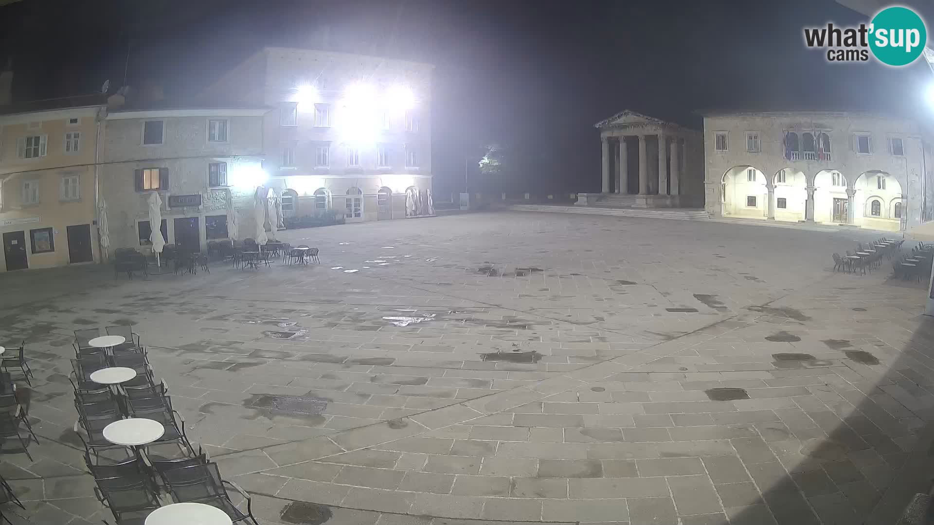 Pula webcam – Forum-Platz und Augustus-Tempel