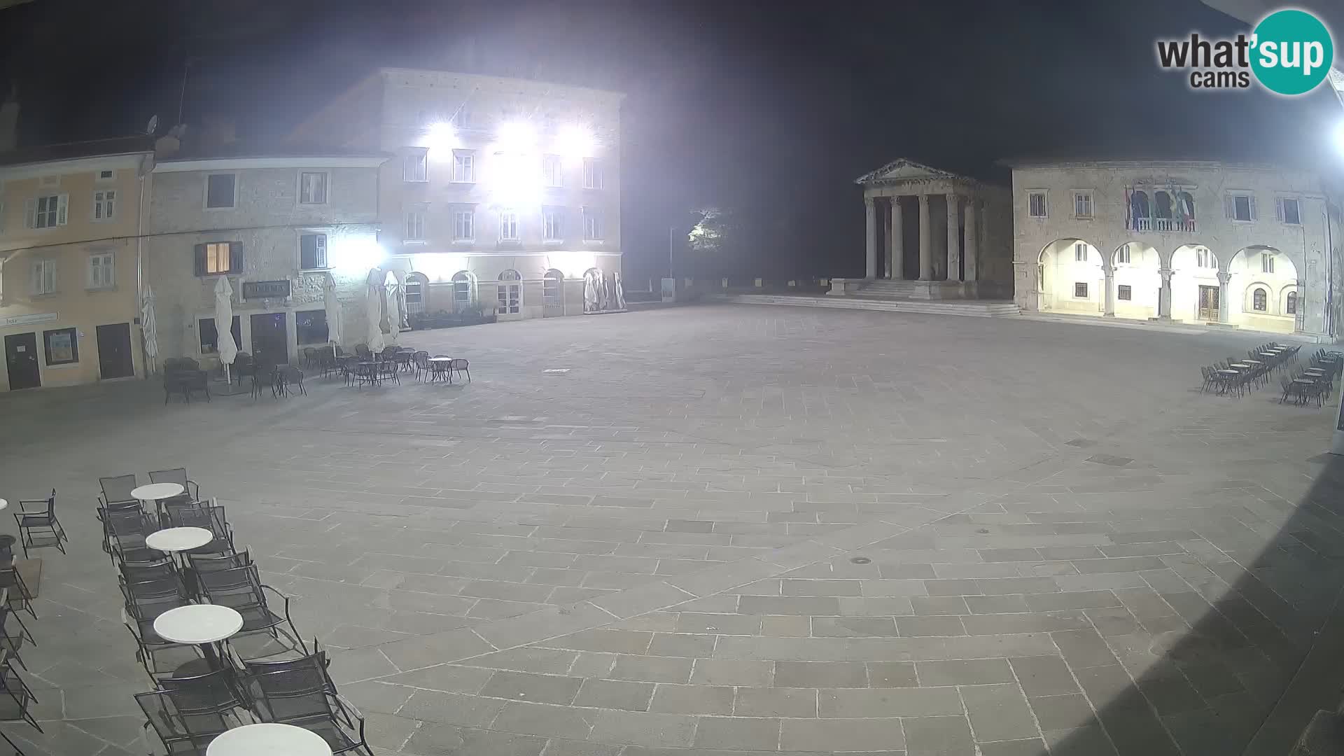 Pula webcam – Forum-Platz und Augustus-Tempel