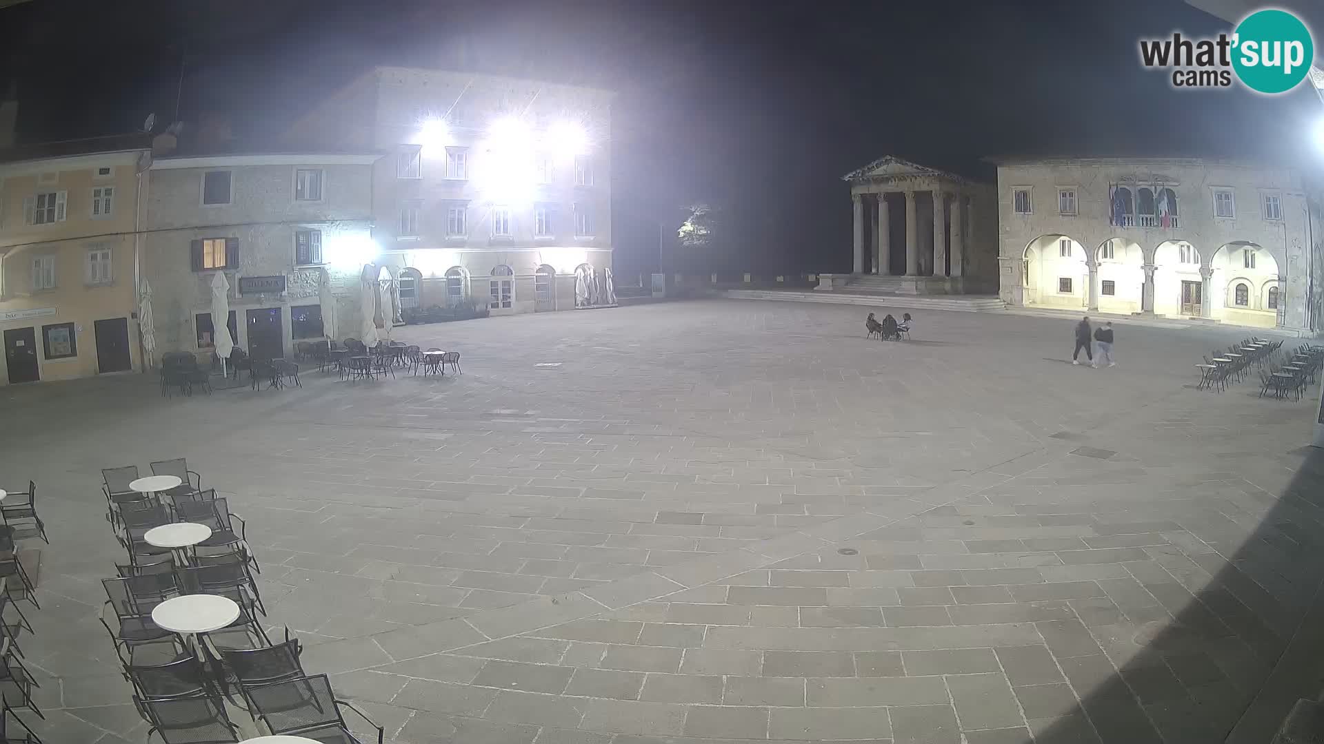 Pula – Live view of the Forum and the Tample of Augustus