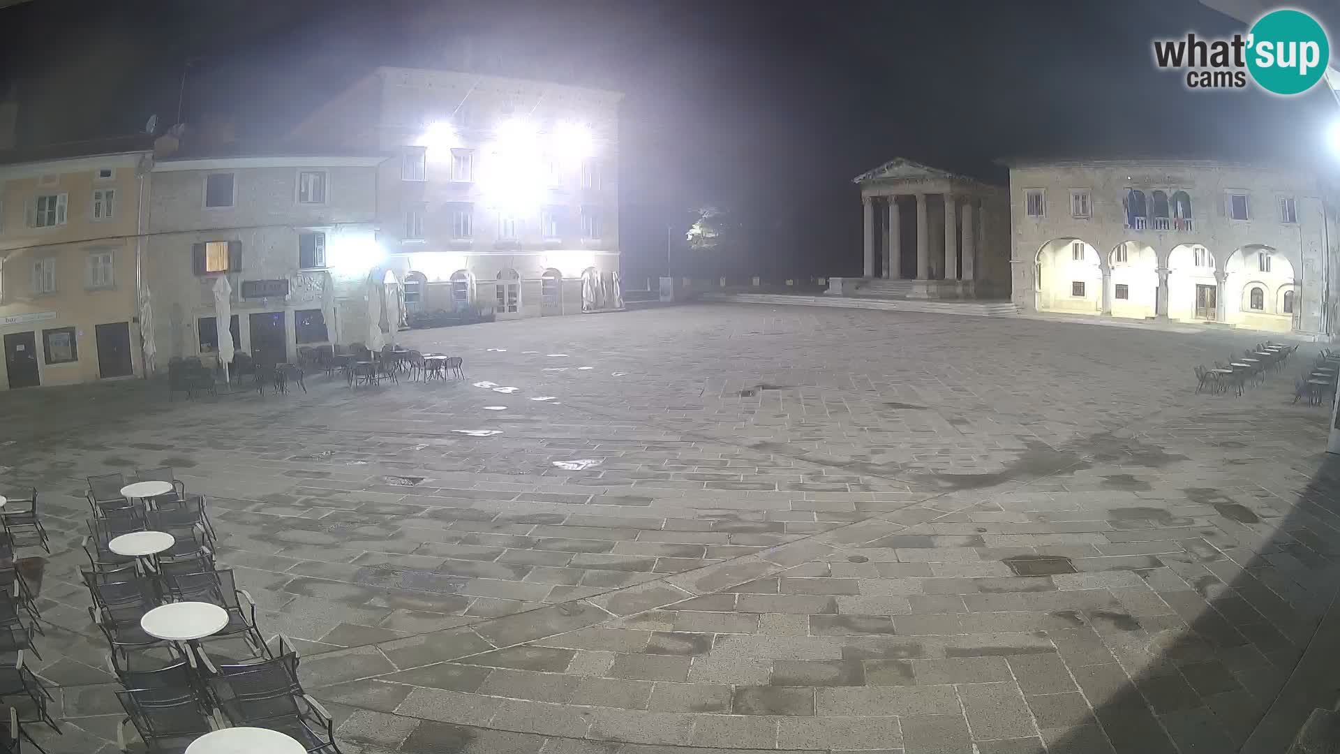 Pula webcam – Forum-Platz und Augustus-Tempel